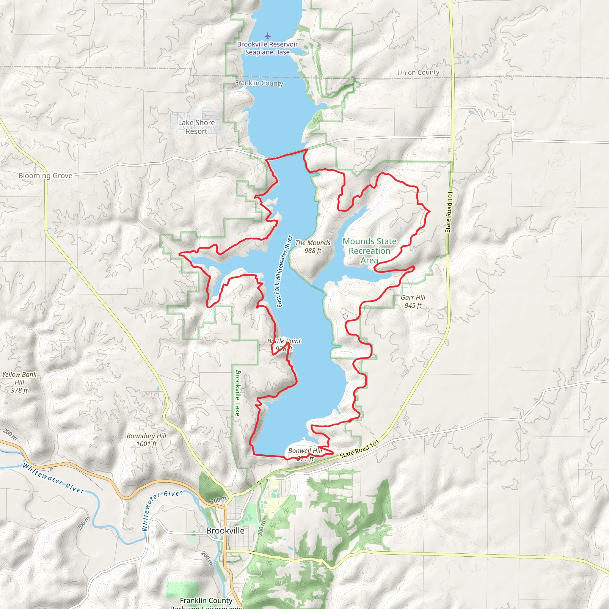 Wolf Creek and Scenic Loop Trail - Brookville Lake mobile static map