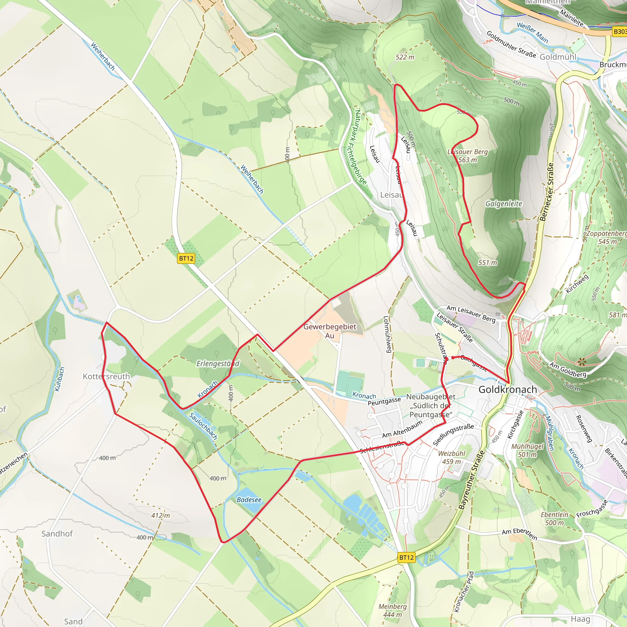 Goldkronach Rundwanderweg Loop mobile static map