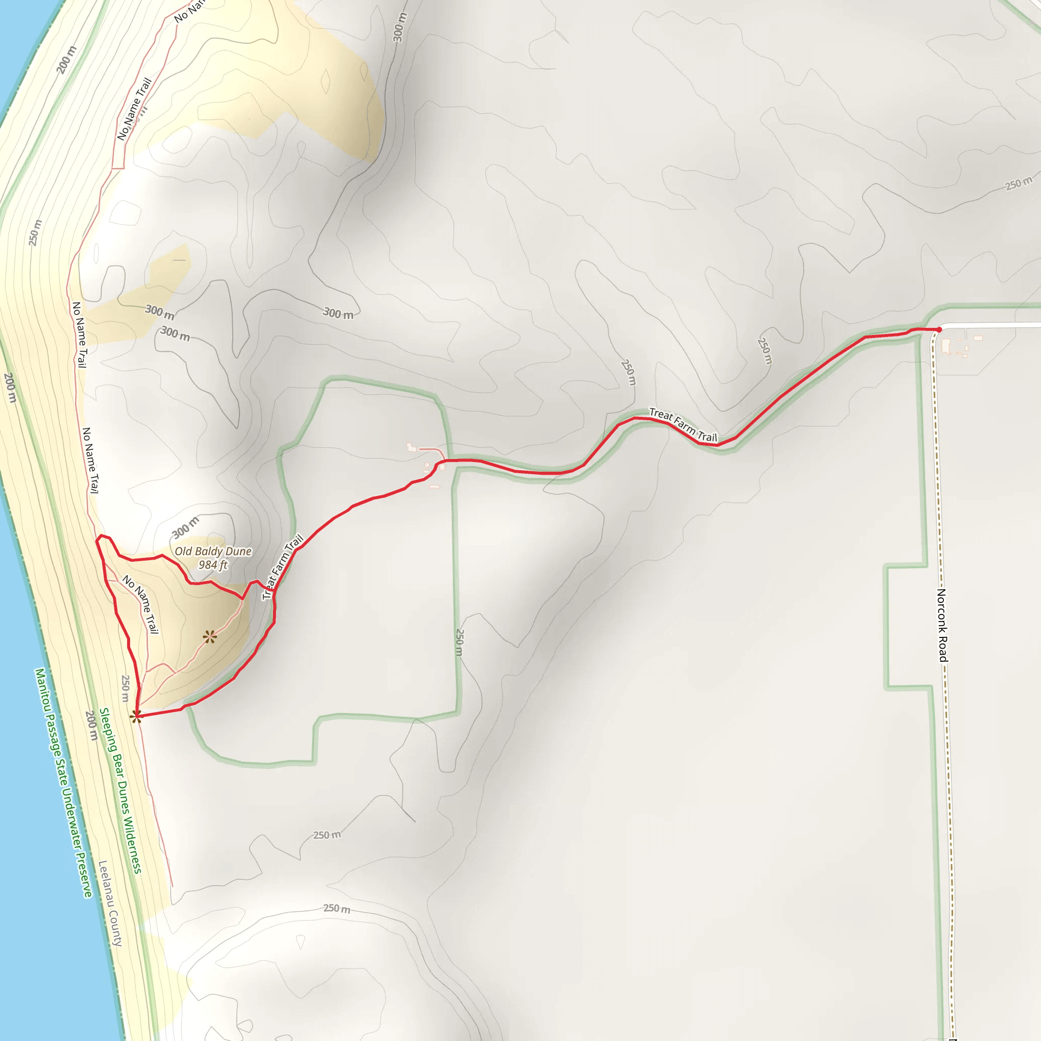 Old Baldy Dune Loop via Treat Road mobile static map