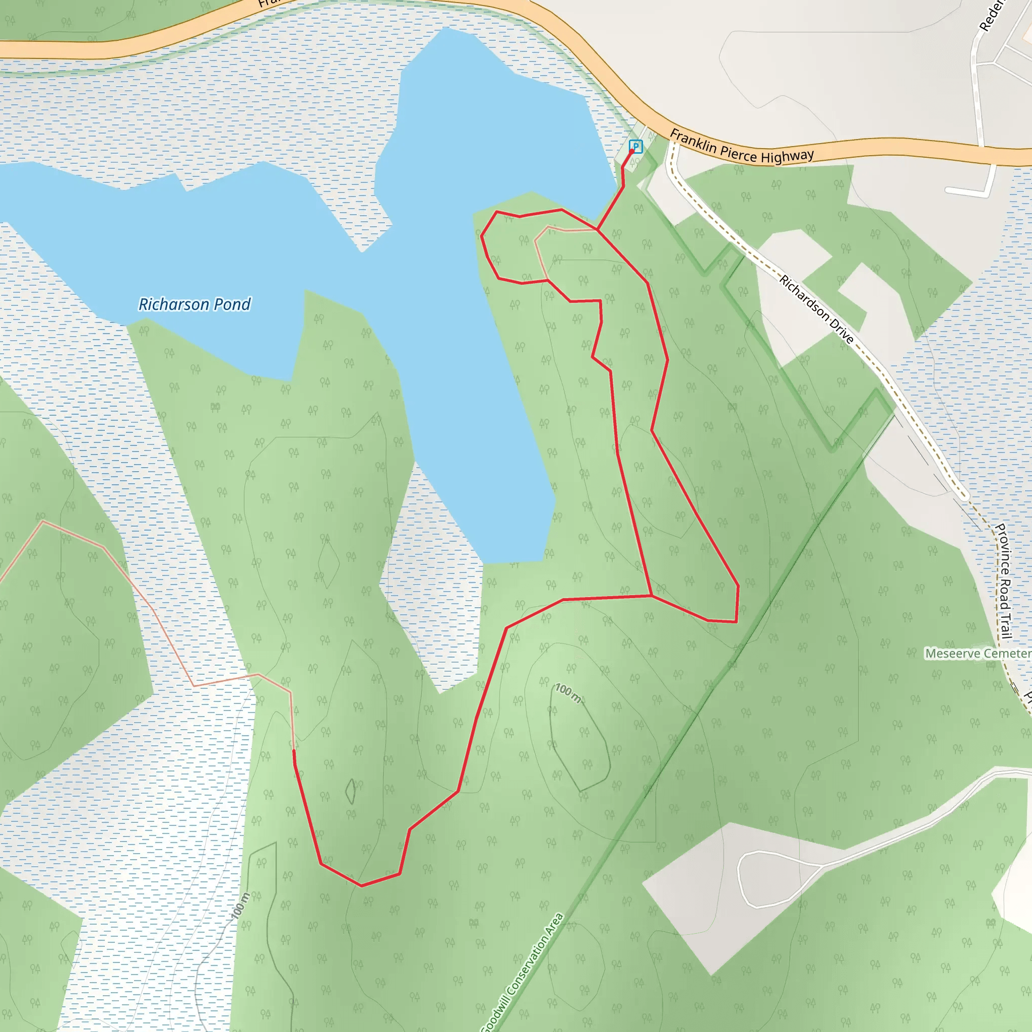 Franklin Pierce Loop Trail mobile static map