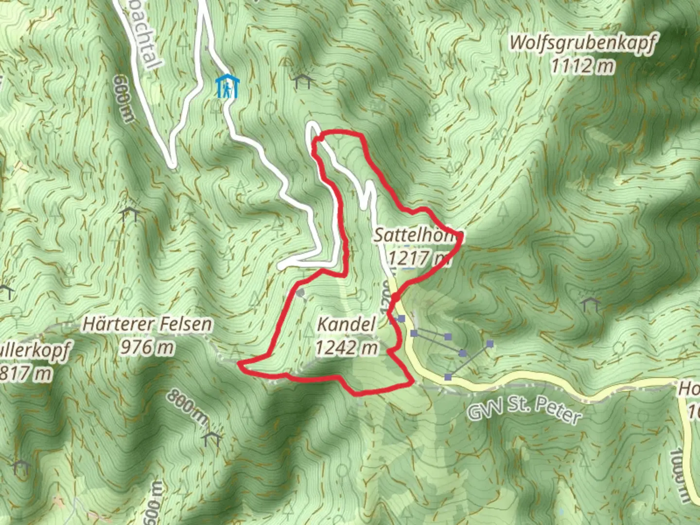An image depicting the trail Josef Seger Weg Loop and its surrounding area.