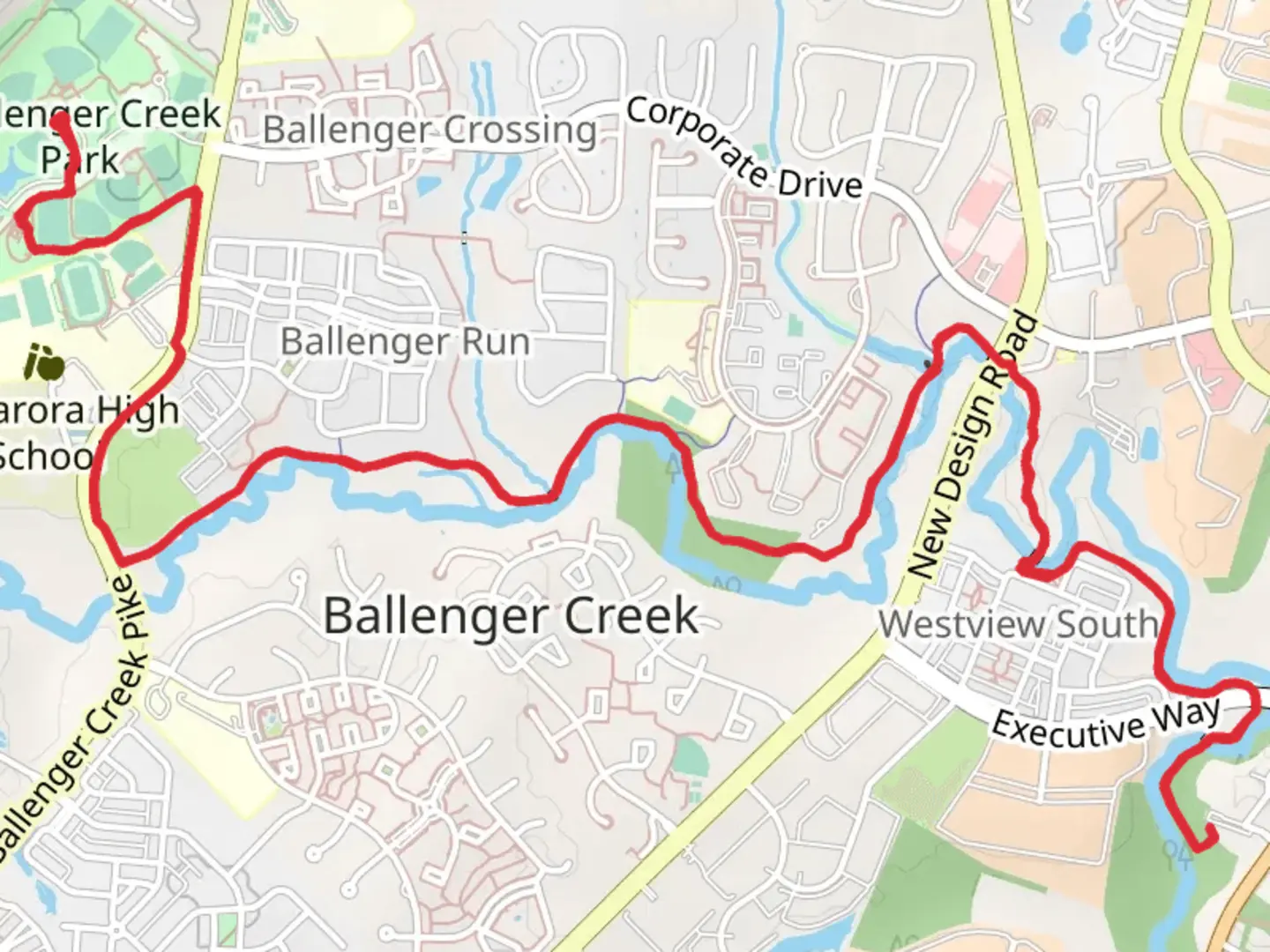 An image depicting the trail Ballenger Creek Trail and its surrounding area.