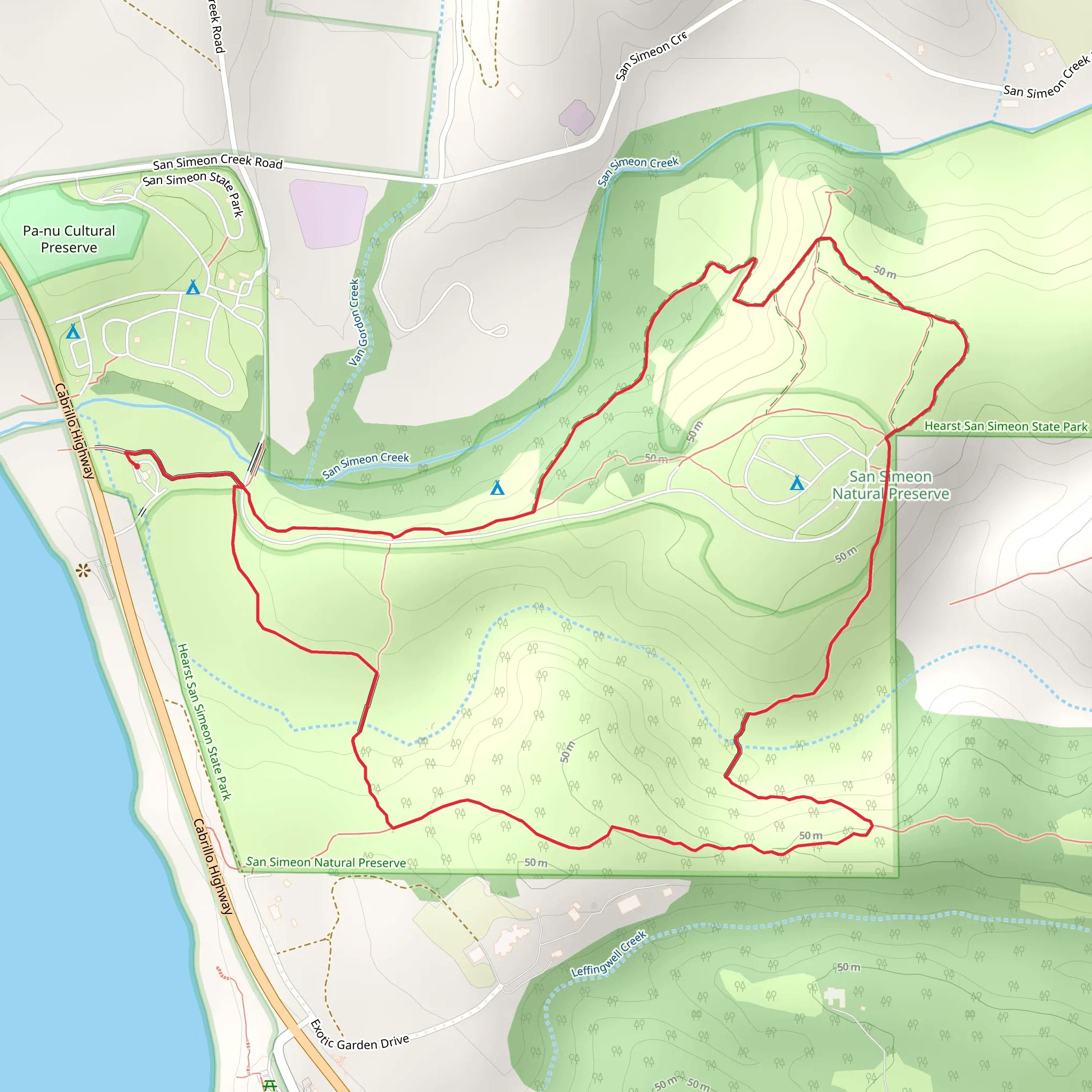 Hearst San Simeon State Park Loop mobile static map