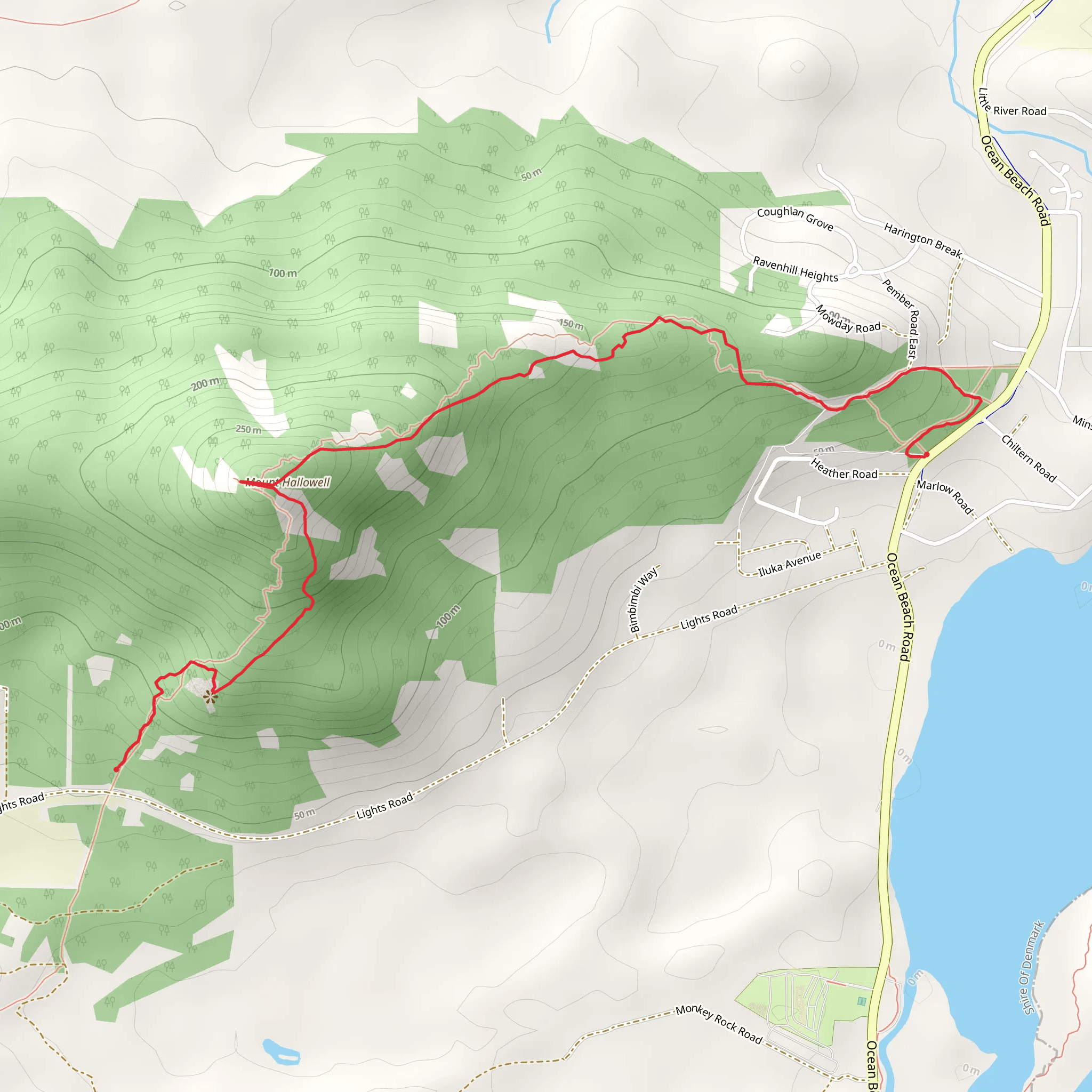 Sheila Hill Trail - Mt Hallowell mobile static map