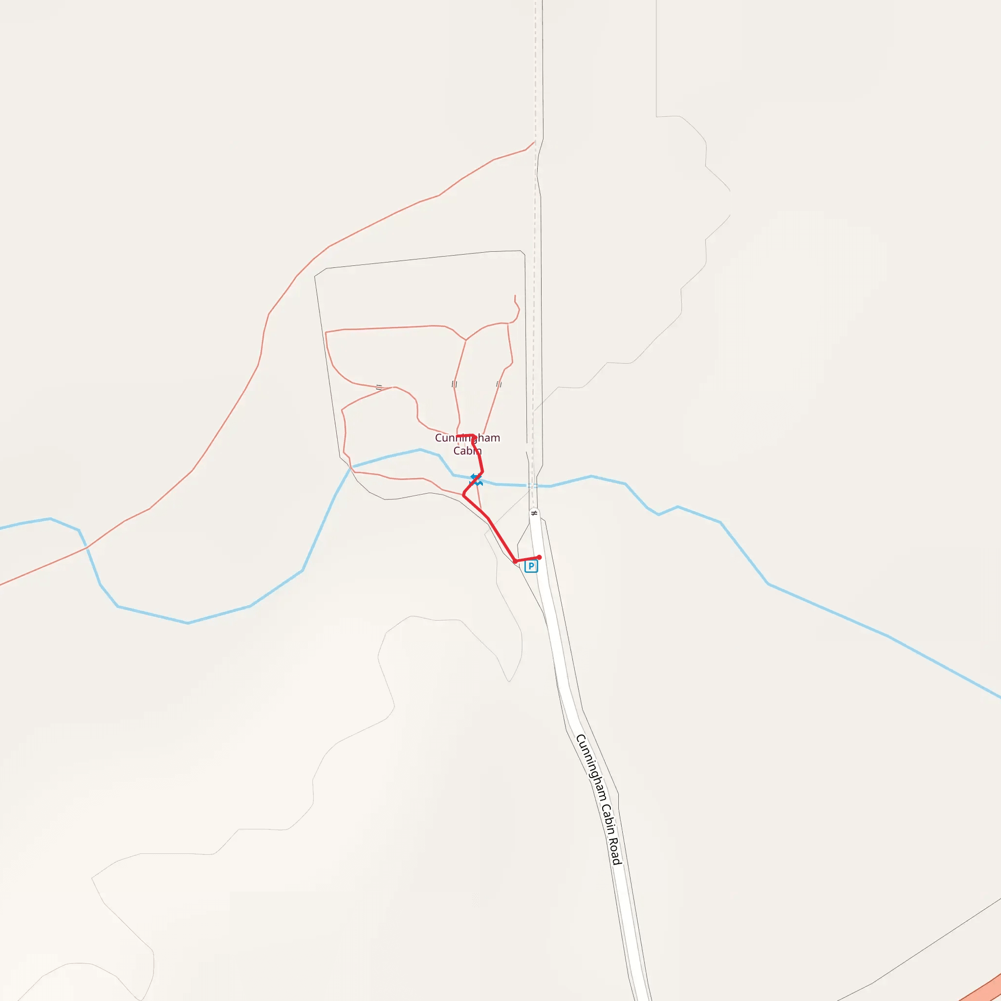 Cunningham Cabin Trail mobile static map