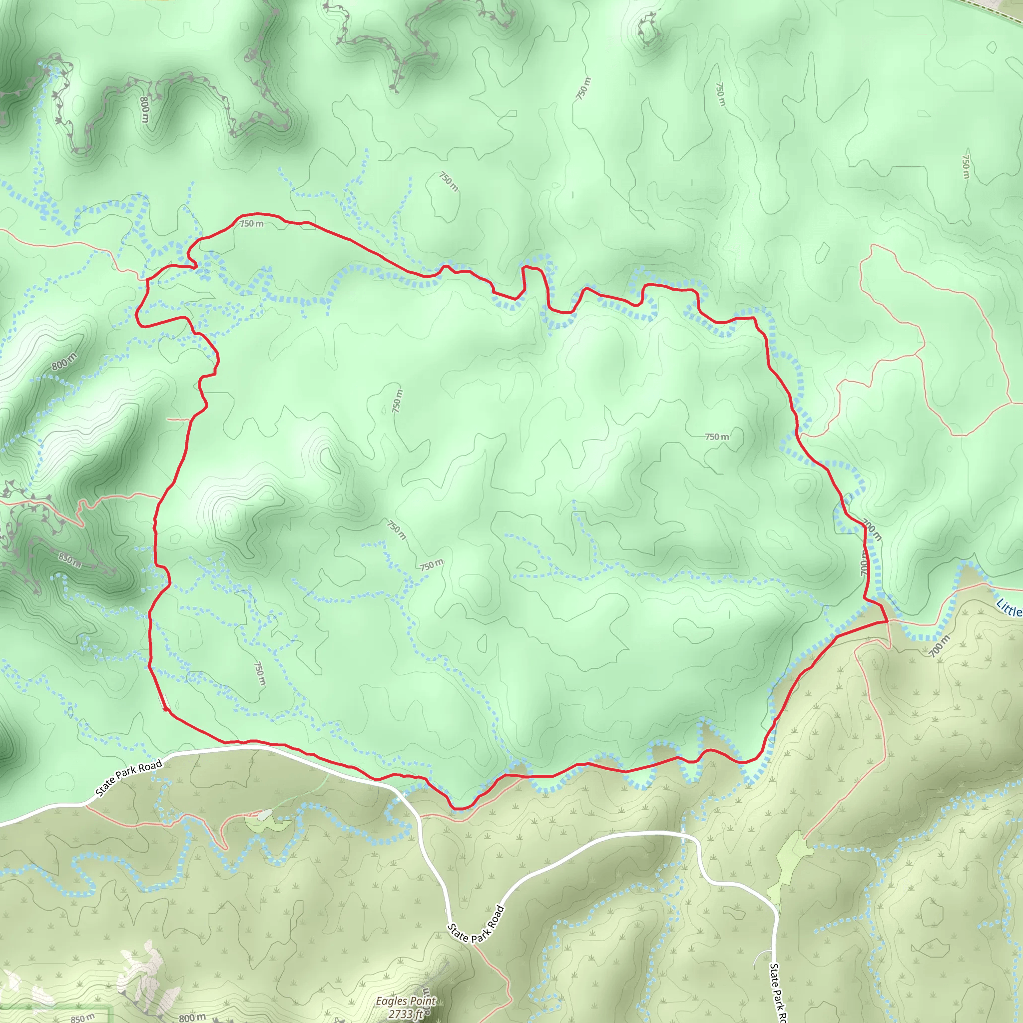 Trail D and E - Canyon Loop Trail mobile static map