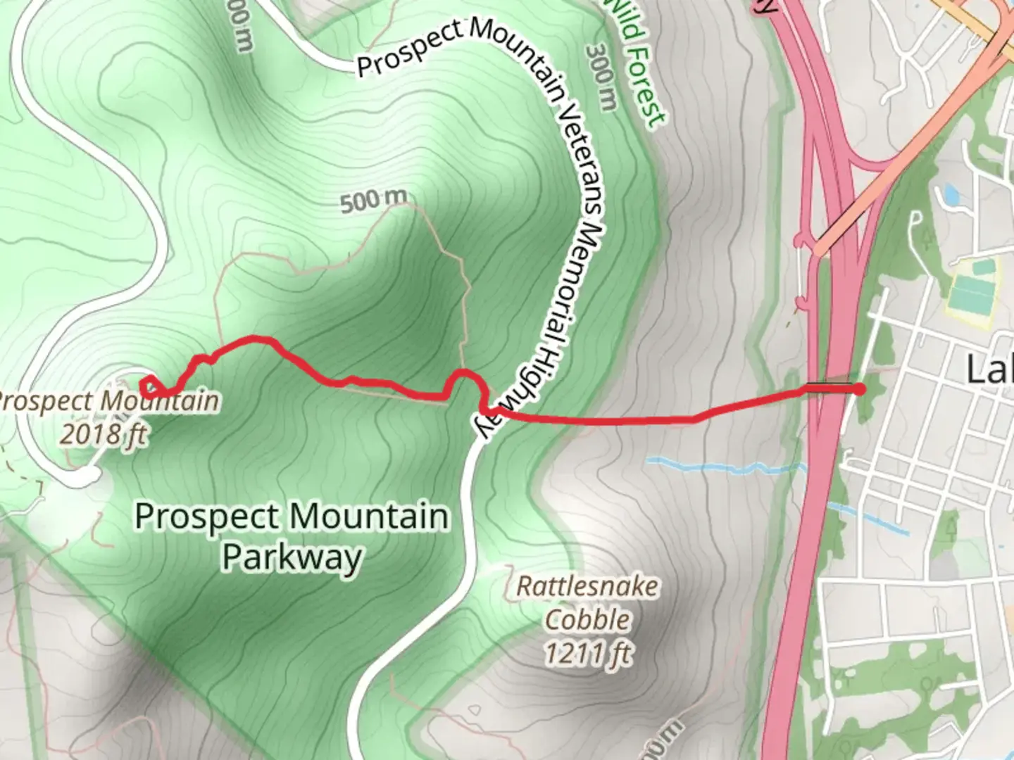 An image depicting the trail Prospect Mountain via East Trail and its surrounding area.