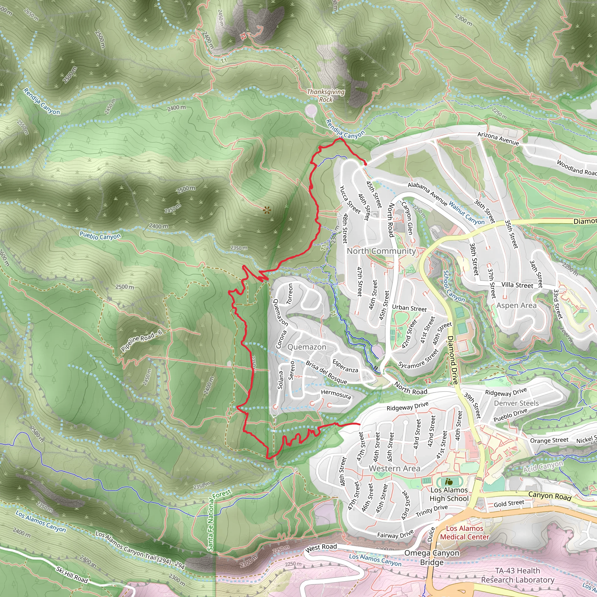 Mitchell and Perimeter Trail mobile static map