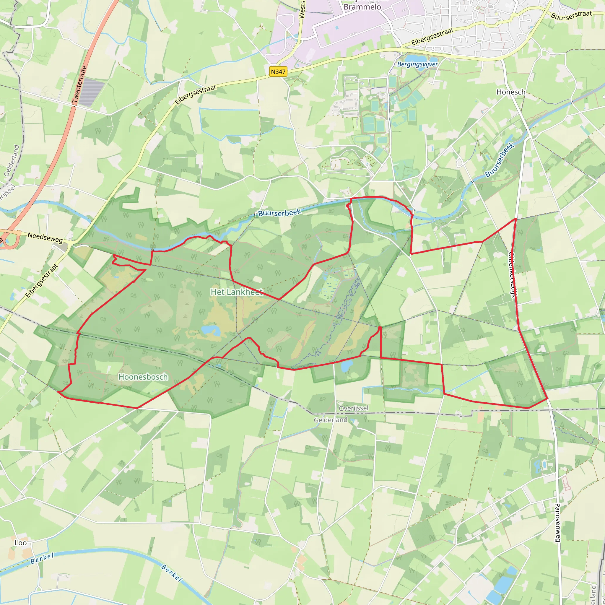 Oostendorper Weg, Veenriet Weg and Hoones Weg Loop mobile static map