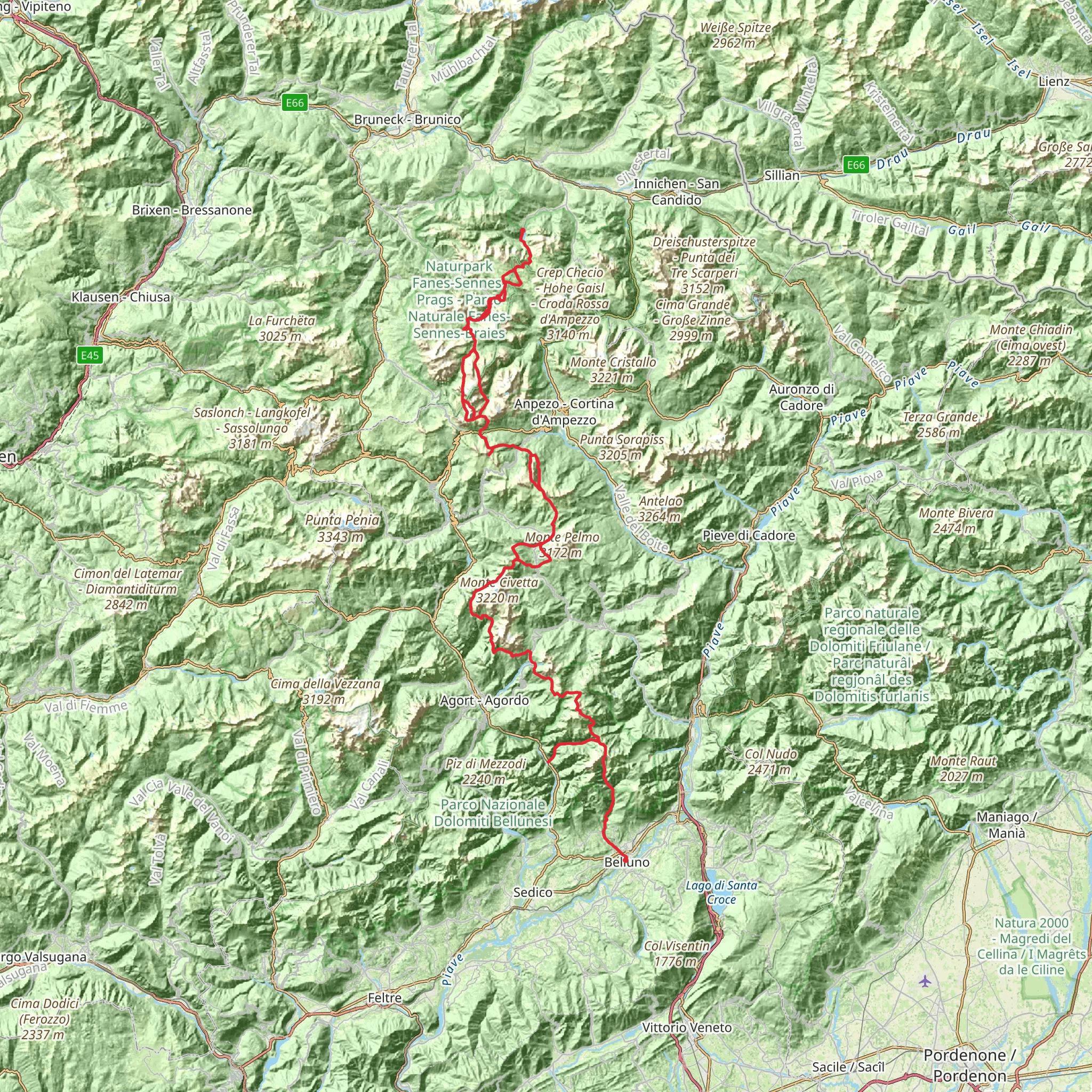 Alta Via 1 mobile static map