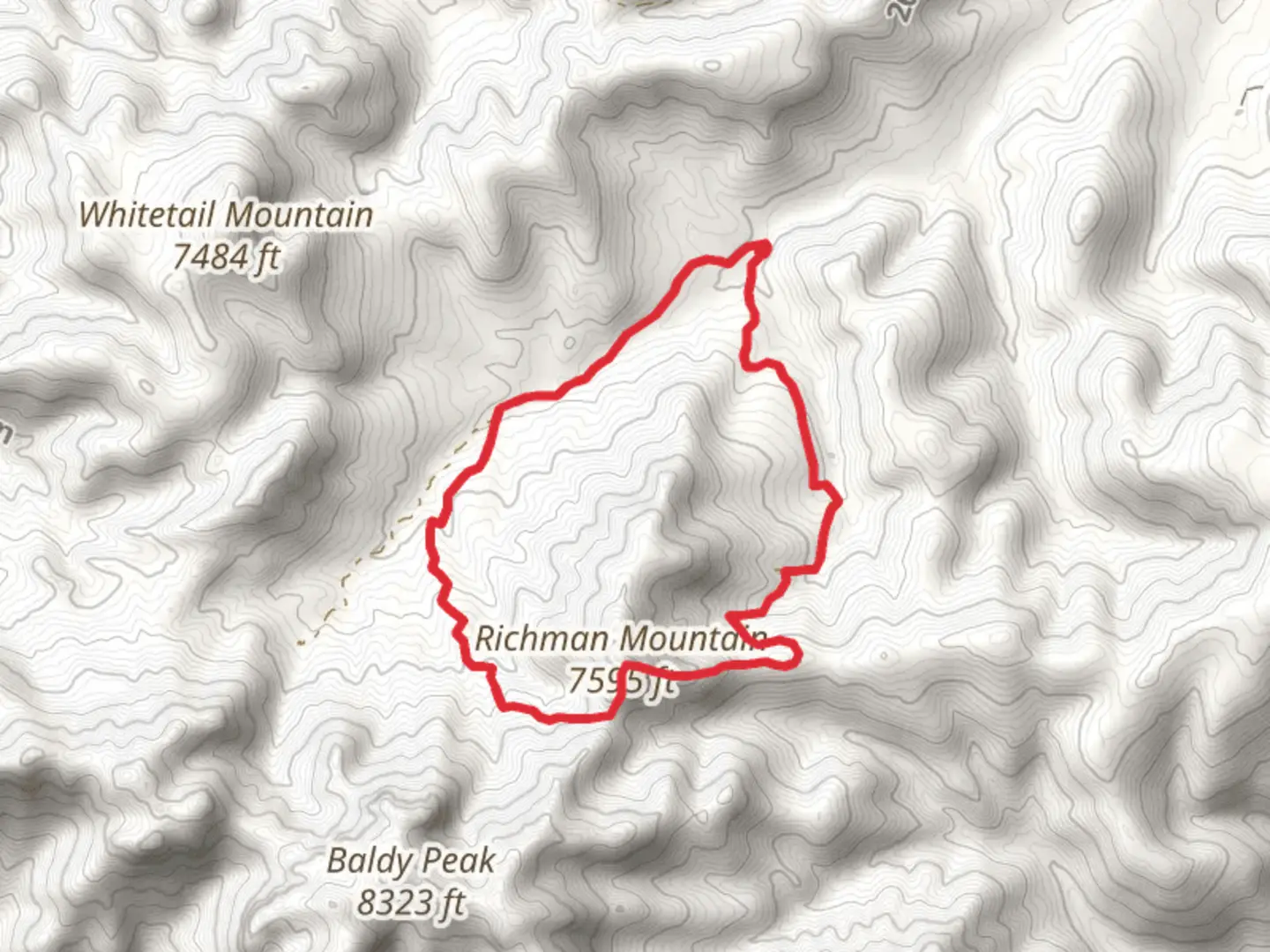 An image depicting the trail Richman Mountain Loop and its surrounding area.