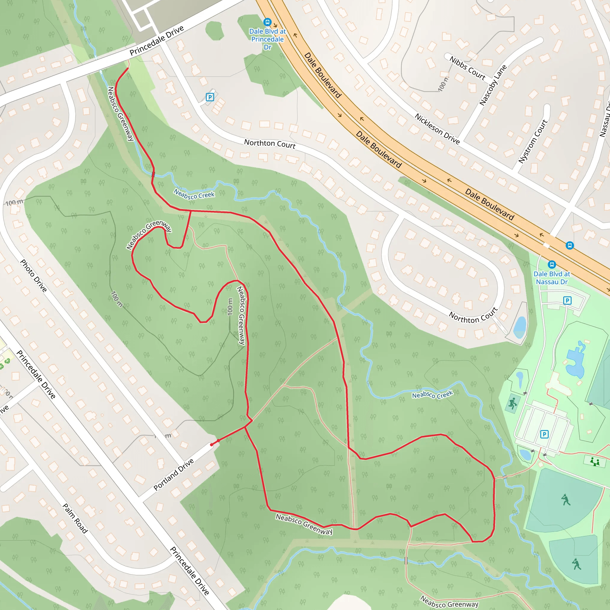 Neabsco Greenway and Neabsco Creek Loop mobile static map