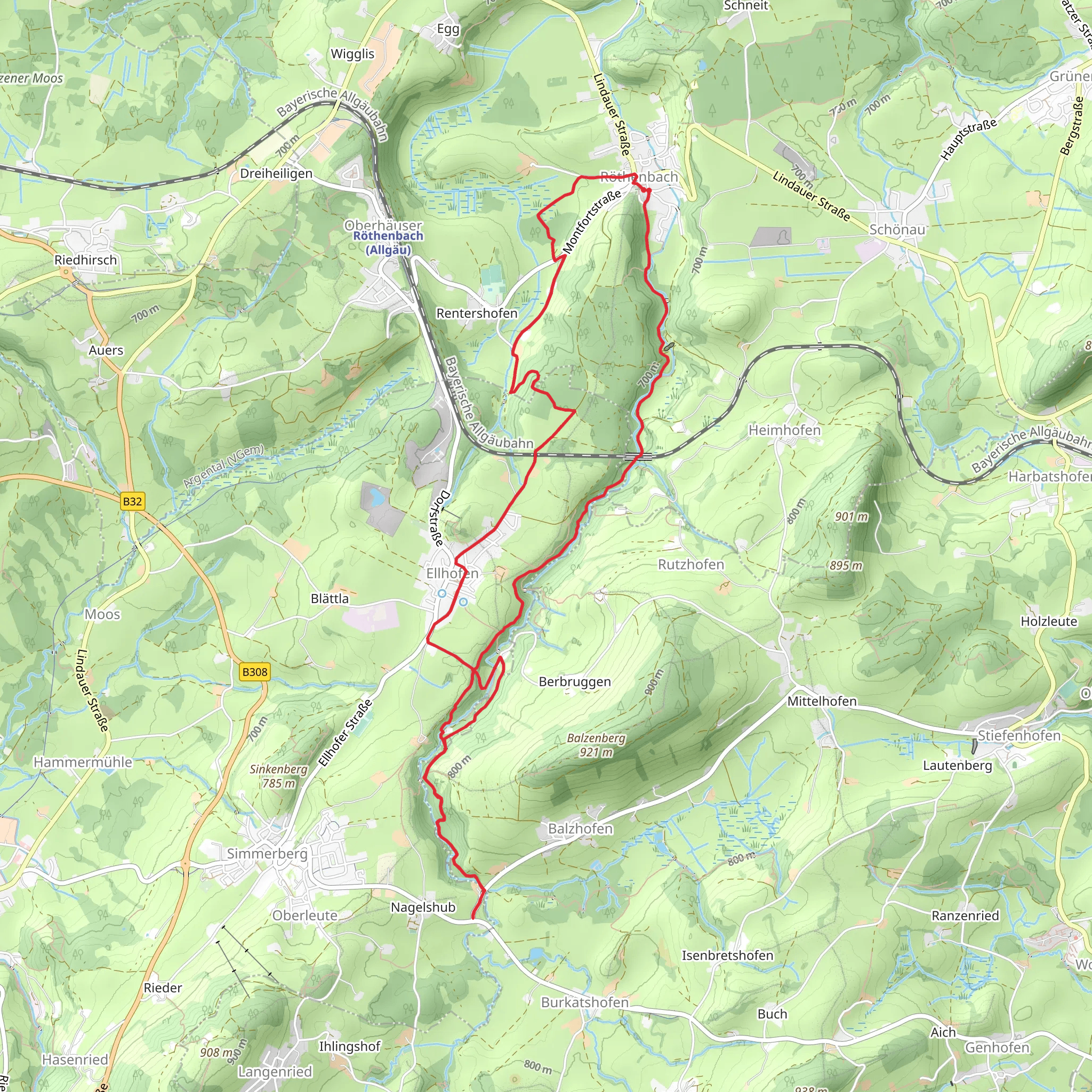 Jakobsweg Wegweiser and Ellhofner via Tobelbach mobile static map