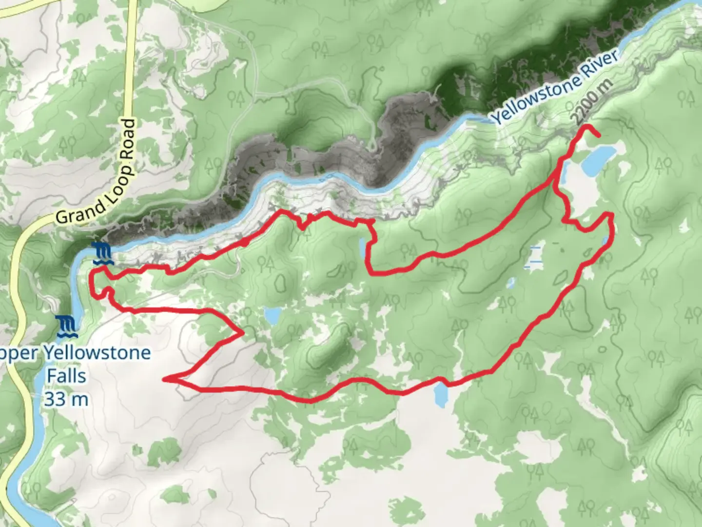 An image depicting the trail Ribbon Lake Trail and Wapiti Lake Trail and its surrounding area.