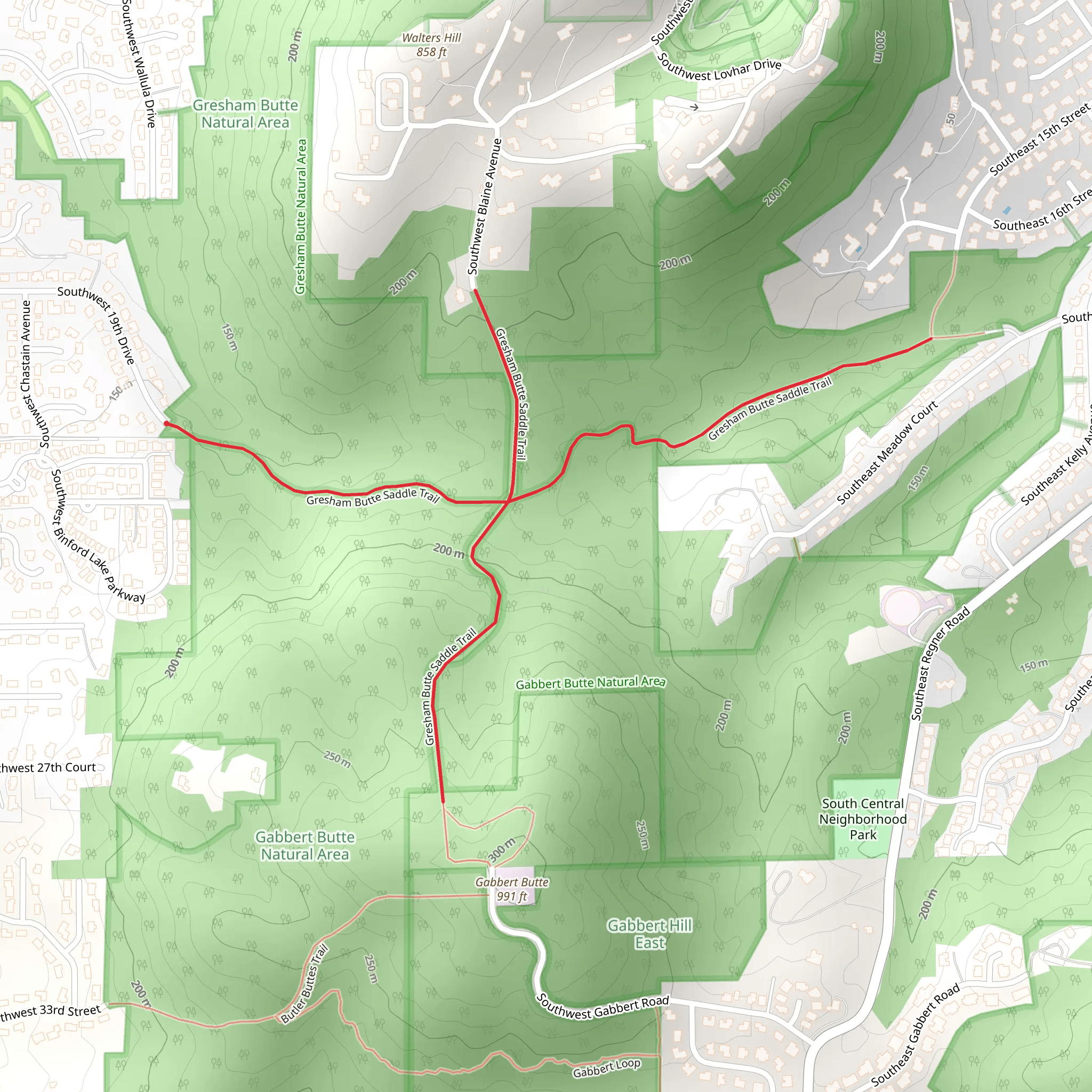 Gresham Butte Saddle Trail mobile static map