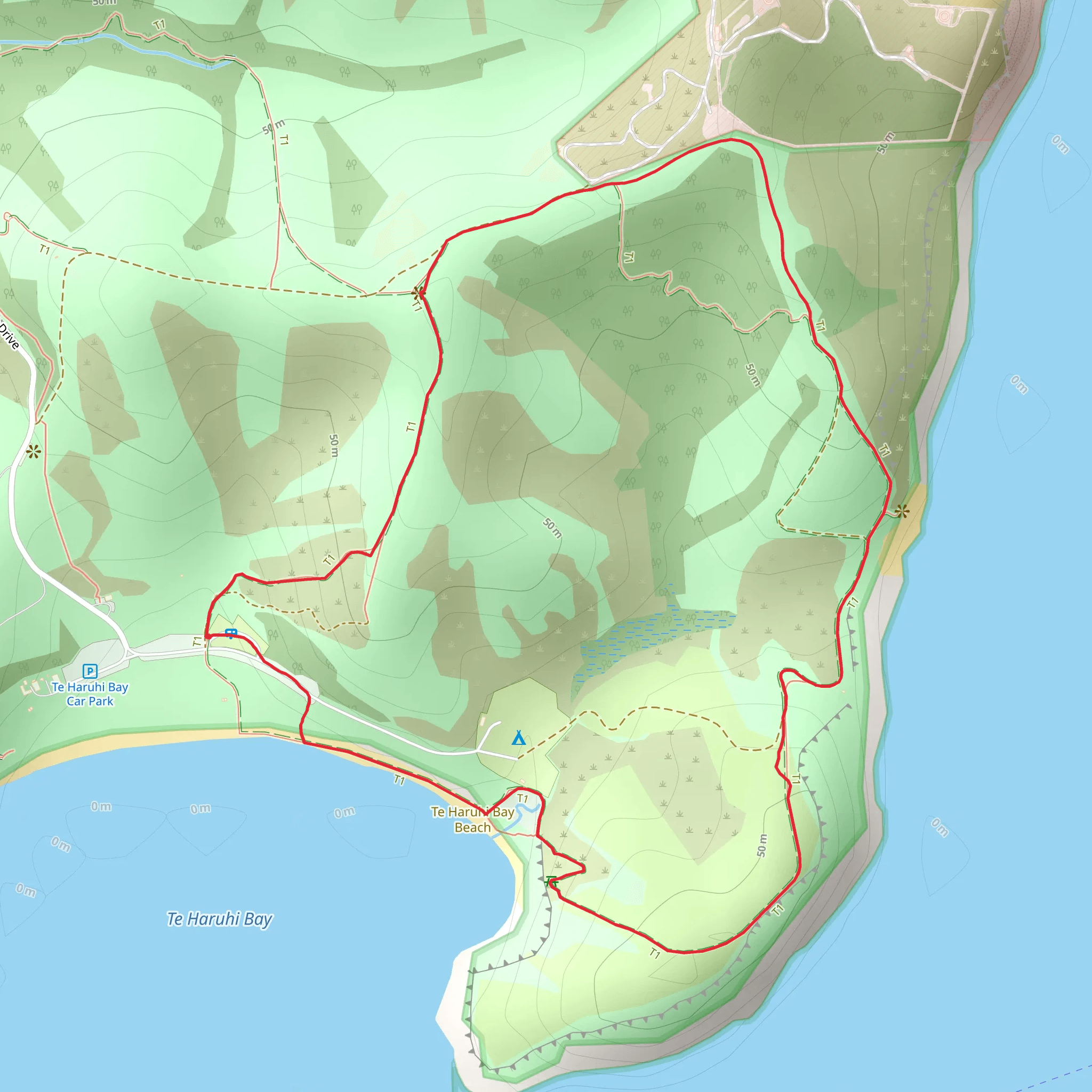 Shakespear Tiritiri Path mobile static map
