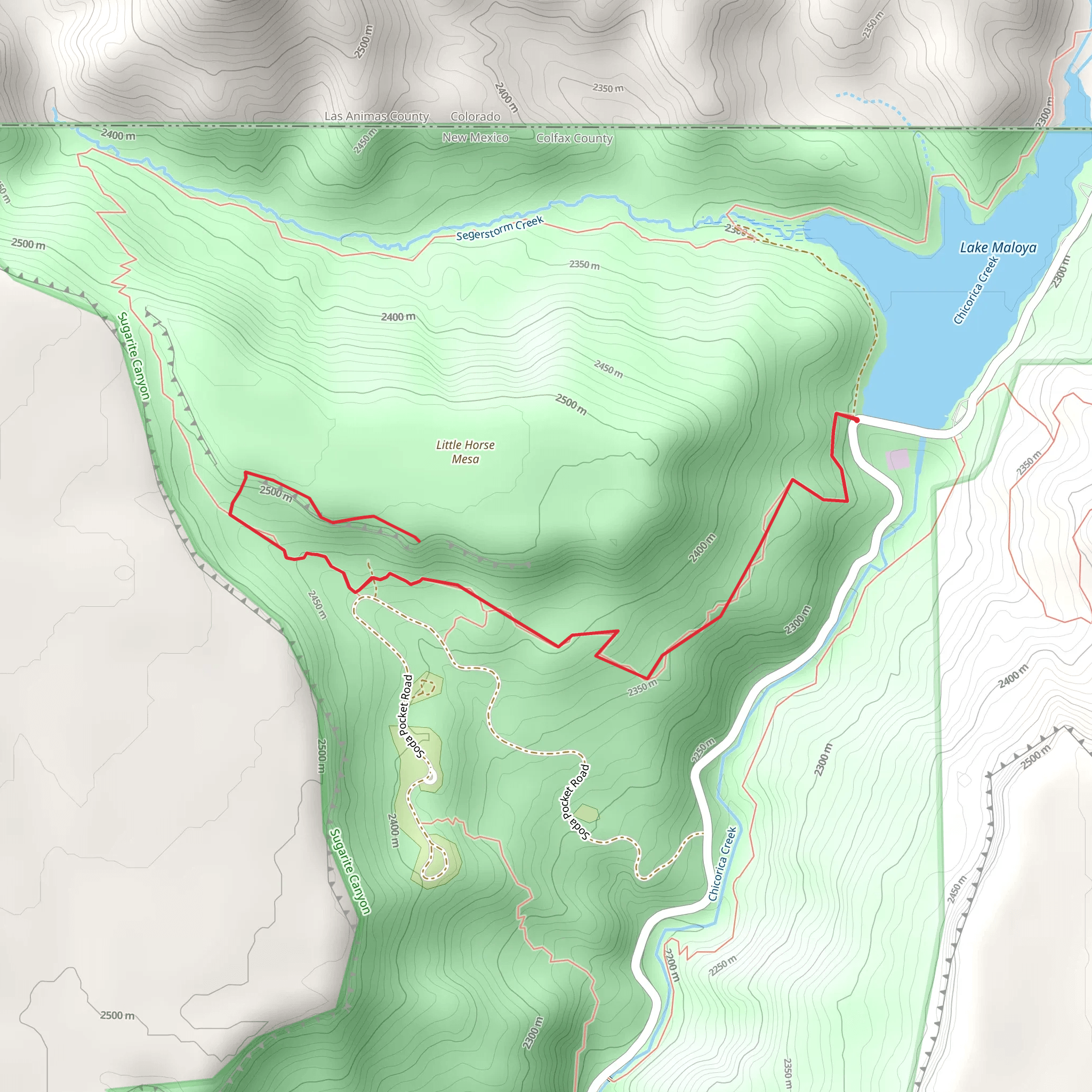 Ponderosa Ridge Trail - Lake Maloya mobile static map