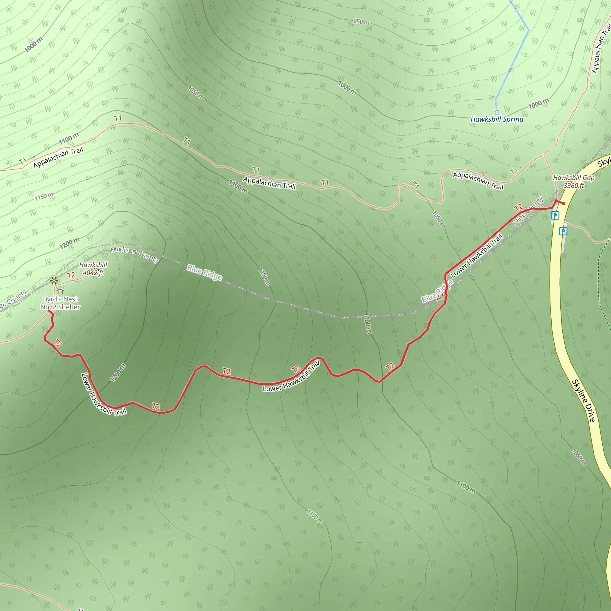 Lower Hawksbill Trail mobile static map