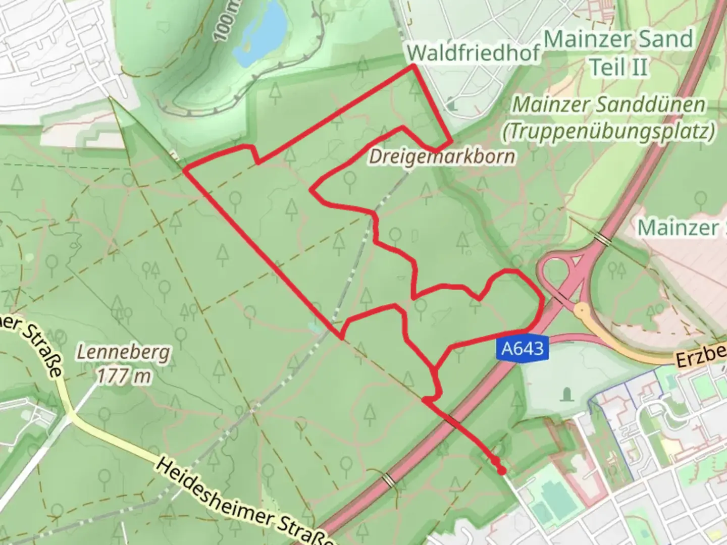 An image depicting the trail GO Runde and Mainz-Bingen-Trier and its surrounding area.