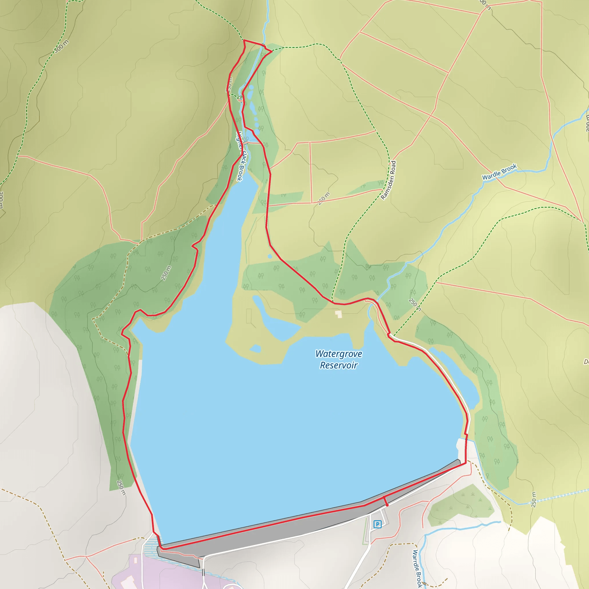 Watergrove Reservoir Loop mobile static map