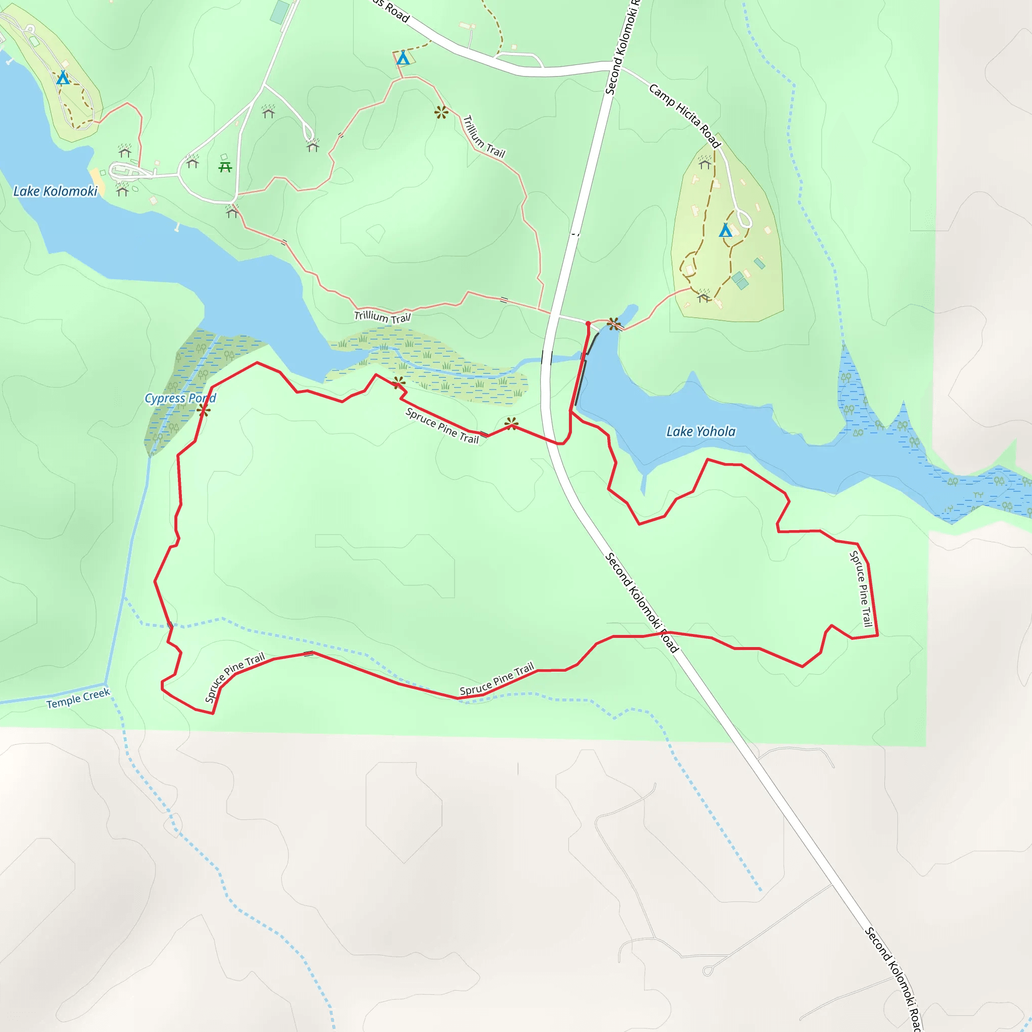 Spruce Pine Loop Trail mobile static map