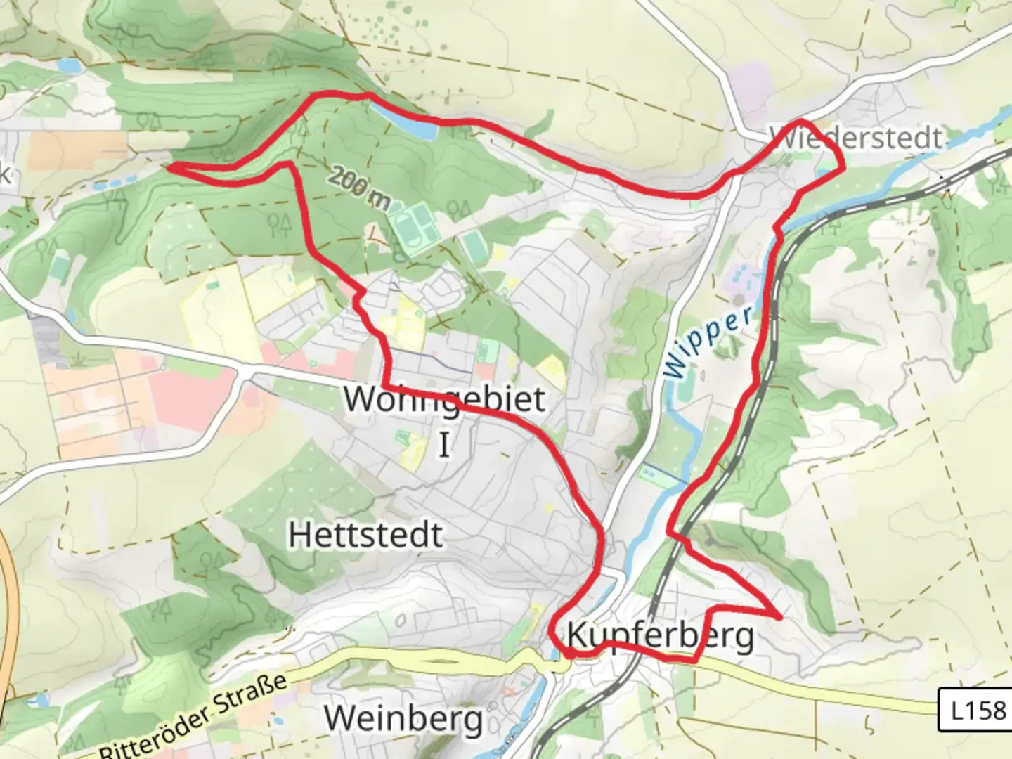 An image depicting the trail Hettstedt North Loop and its surrounding area.