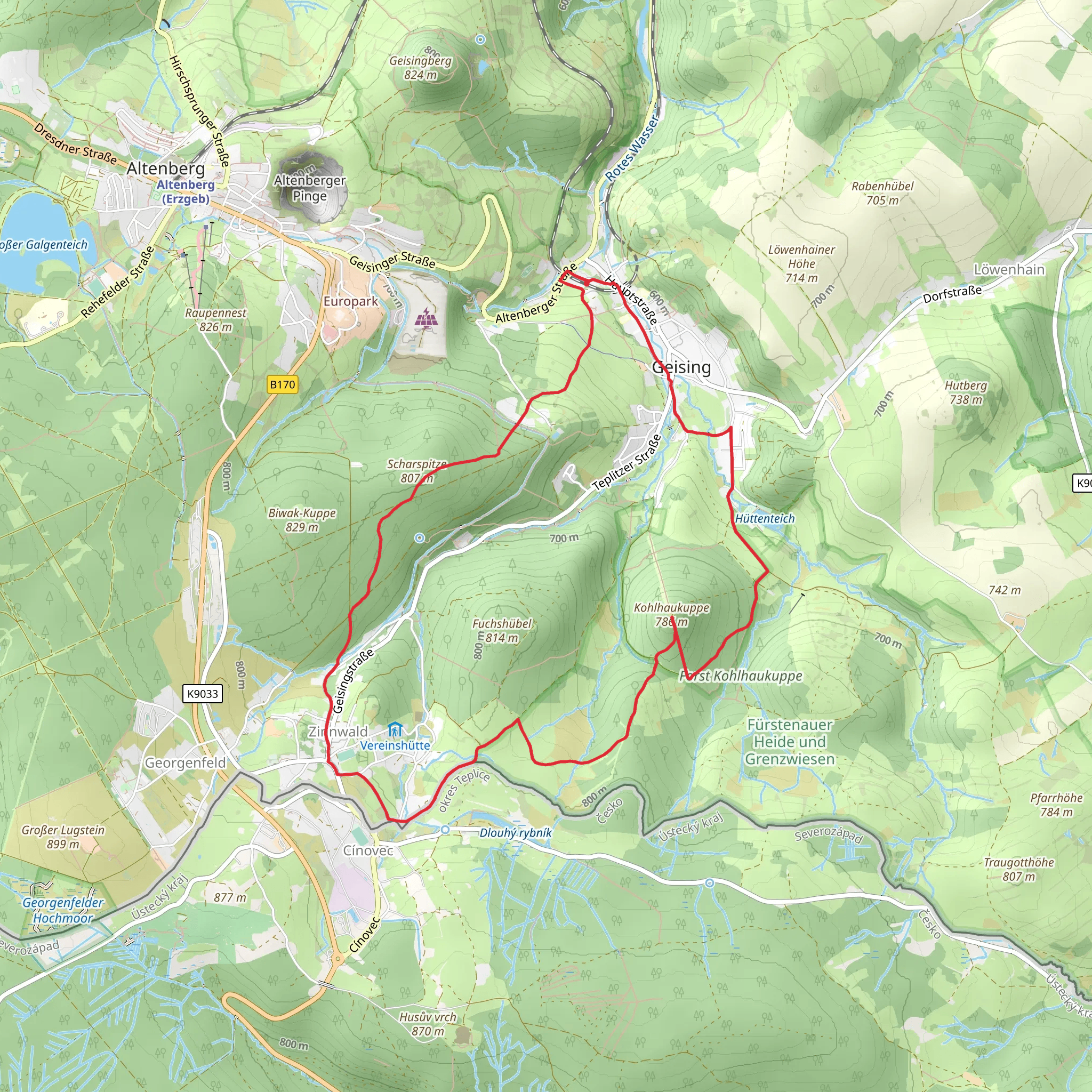 Scharspitze and Kohlhaukuppe via Gelber Punkt mobile static map