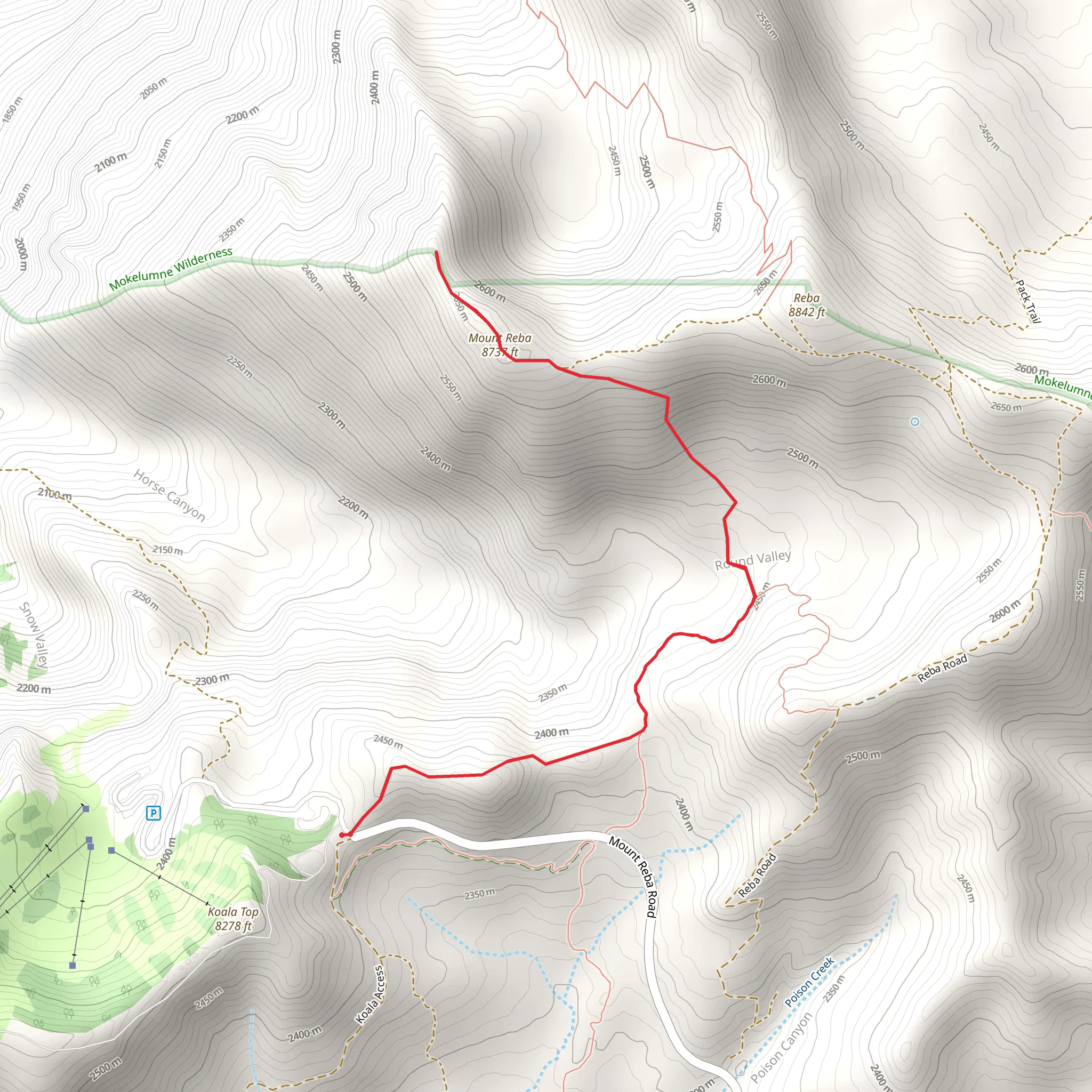 Mount Reba mobile static map
