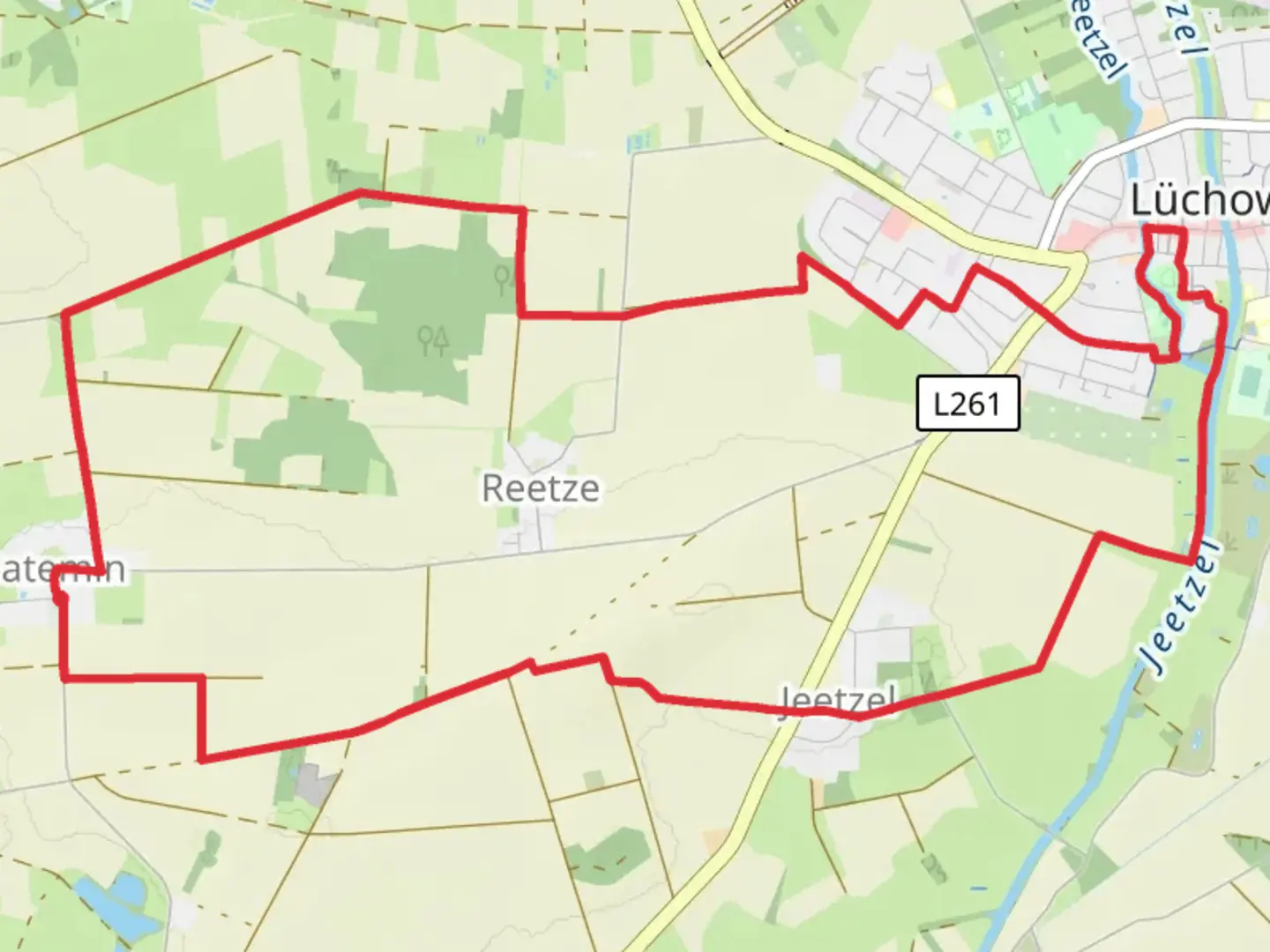 An image depicting the trail Grosser Rundlingsweg and its surrounding area.