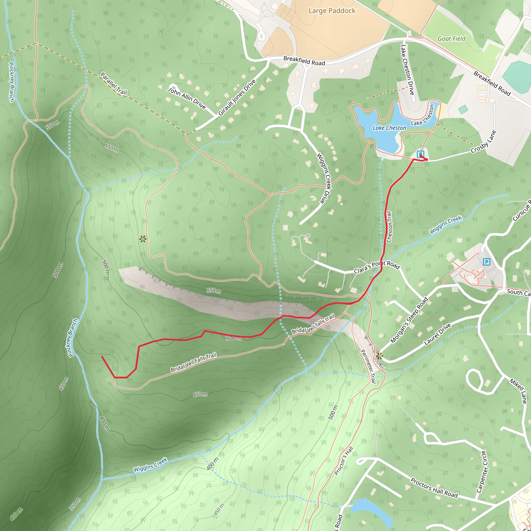 Cheston Trail and Sewanee Trail - Lake Cheston mobile static map