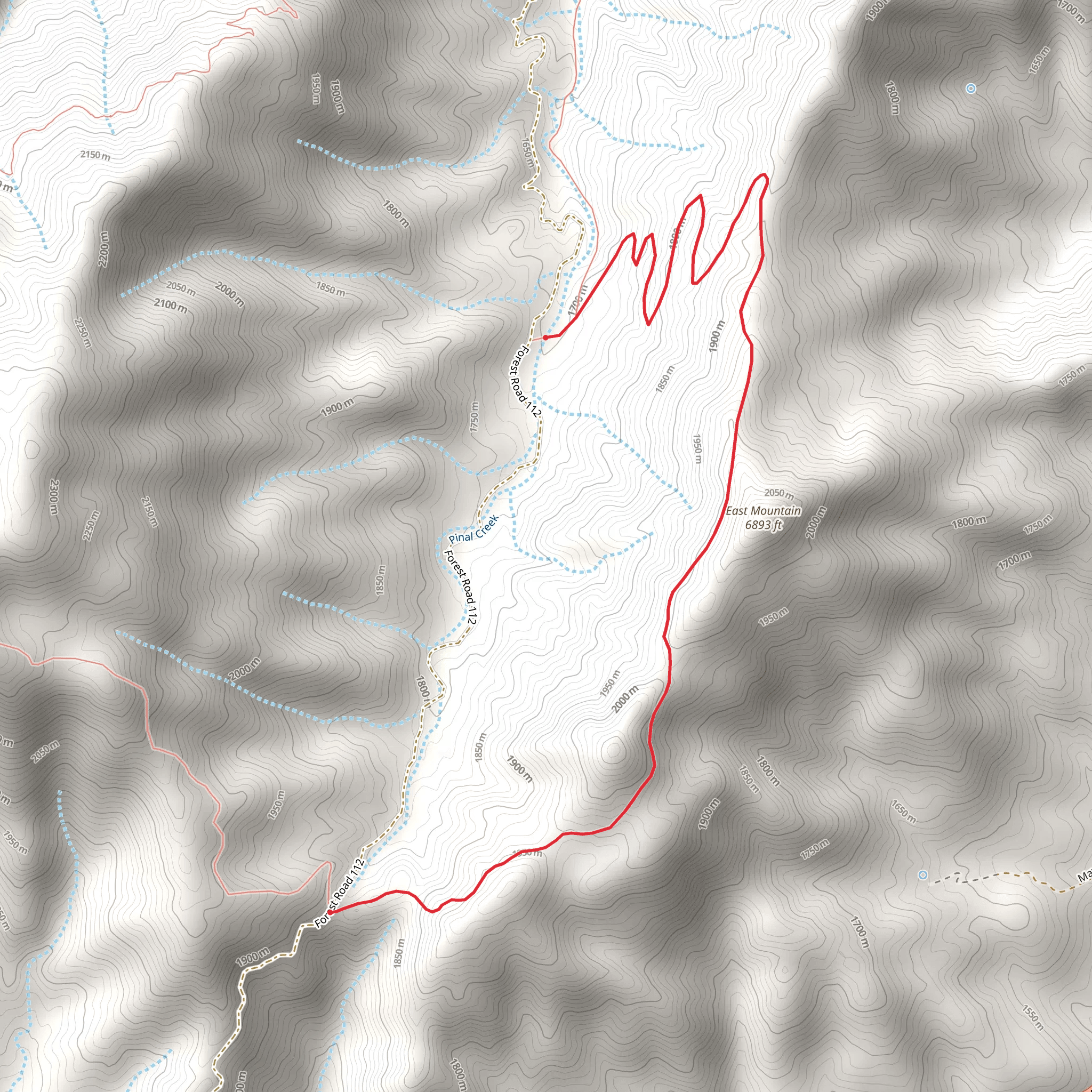 East Mountain Trail mobile static map