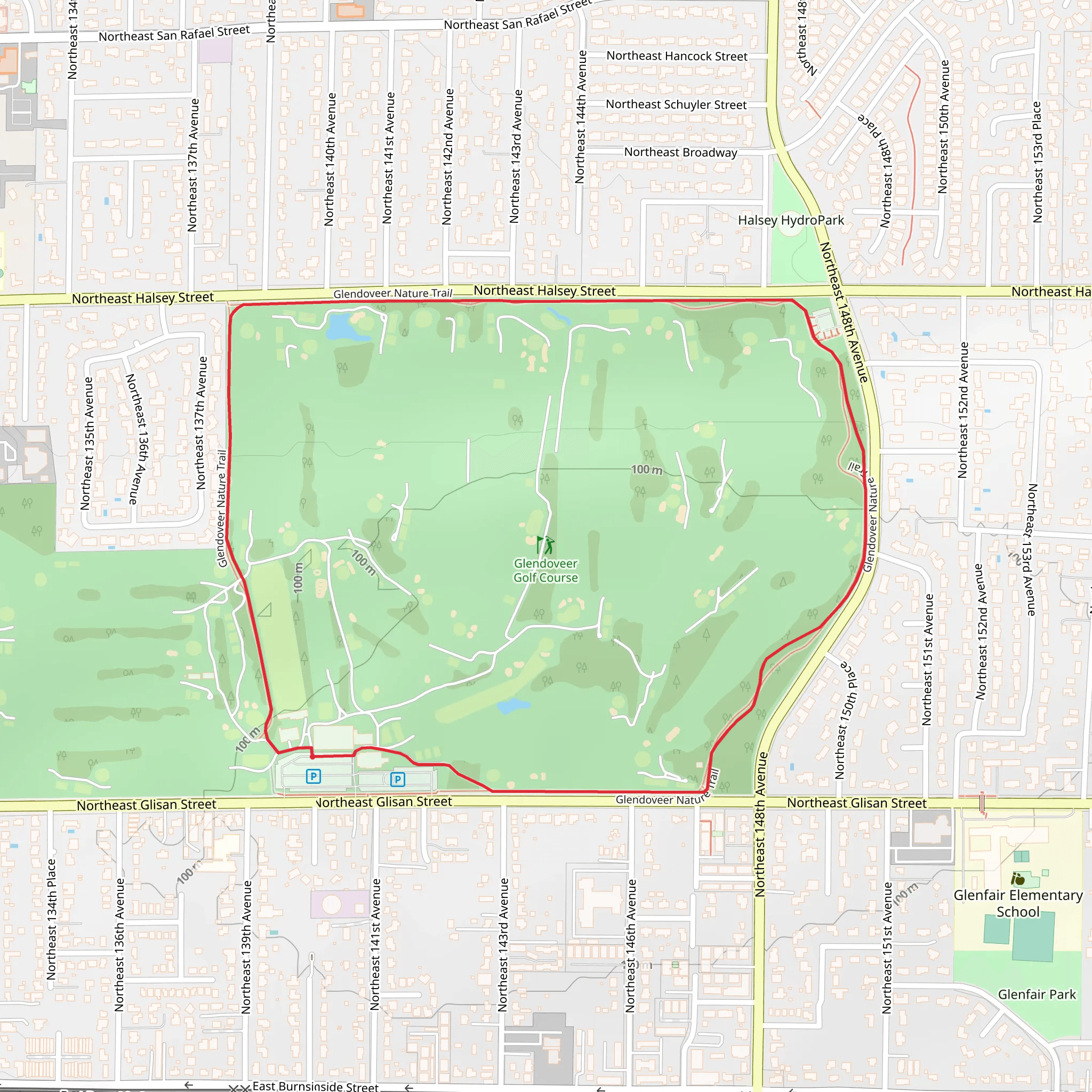 Glendoveer Golf Course Loop mobile static map