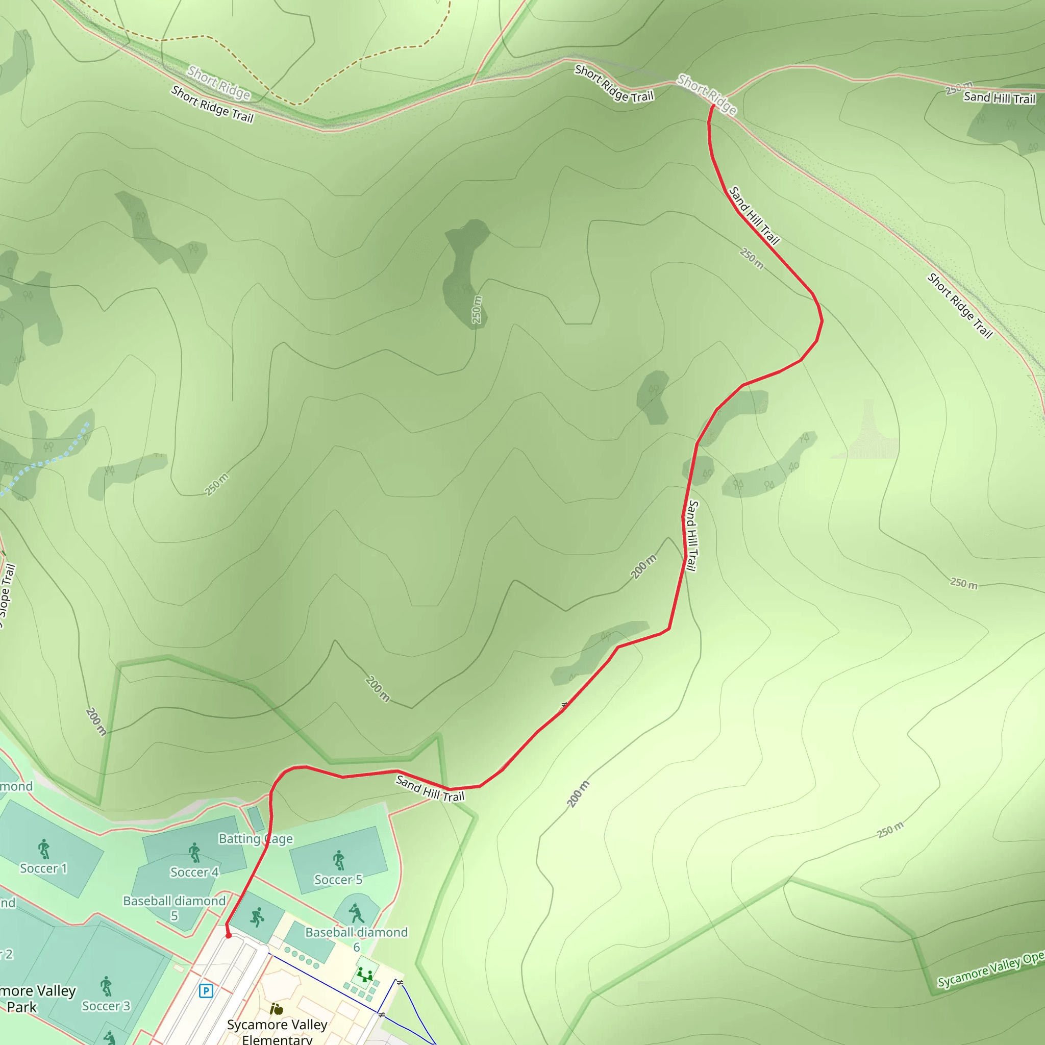 Sand Hill Trail mobile static map