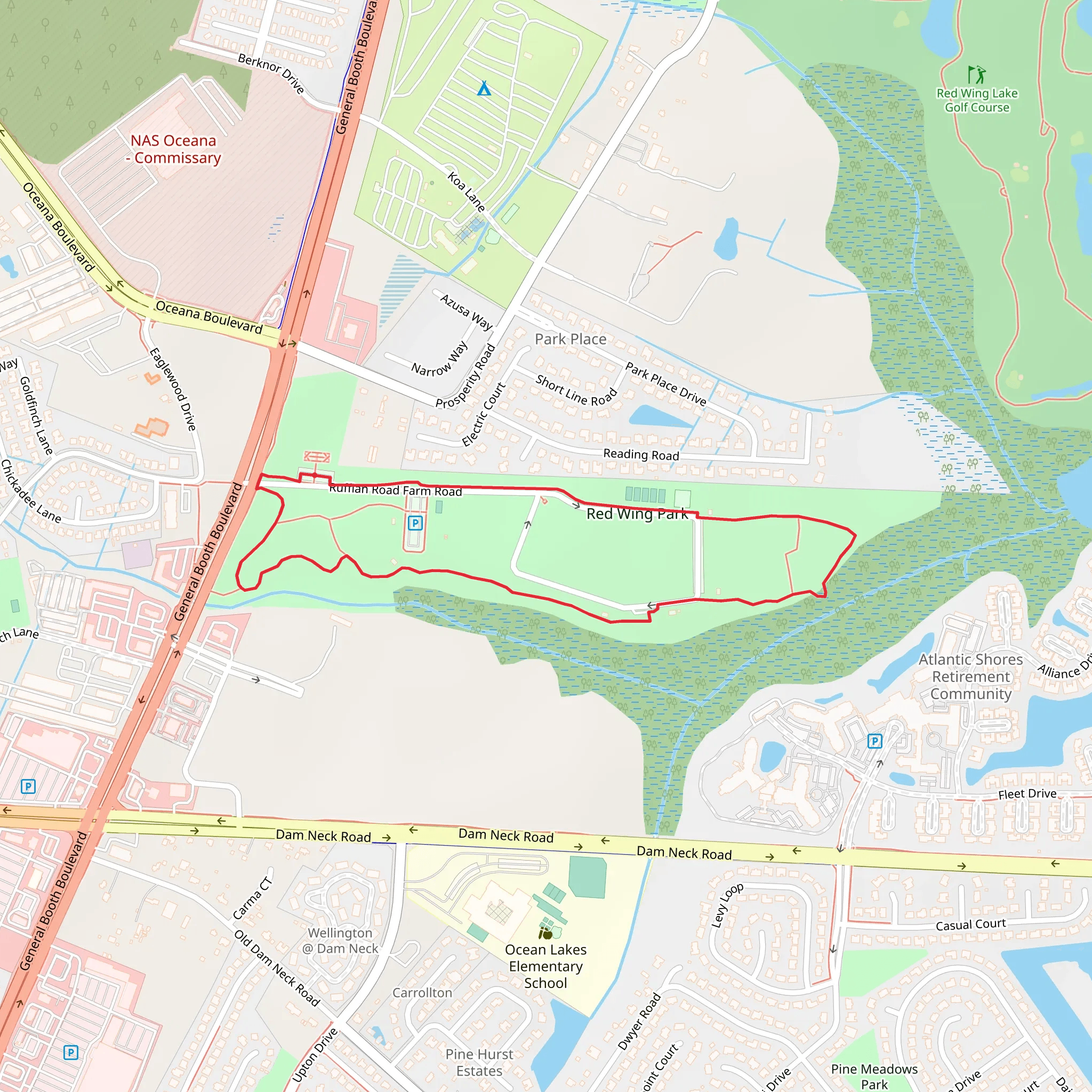 Red Wing Park Loop mobile static map