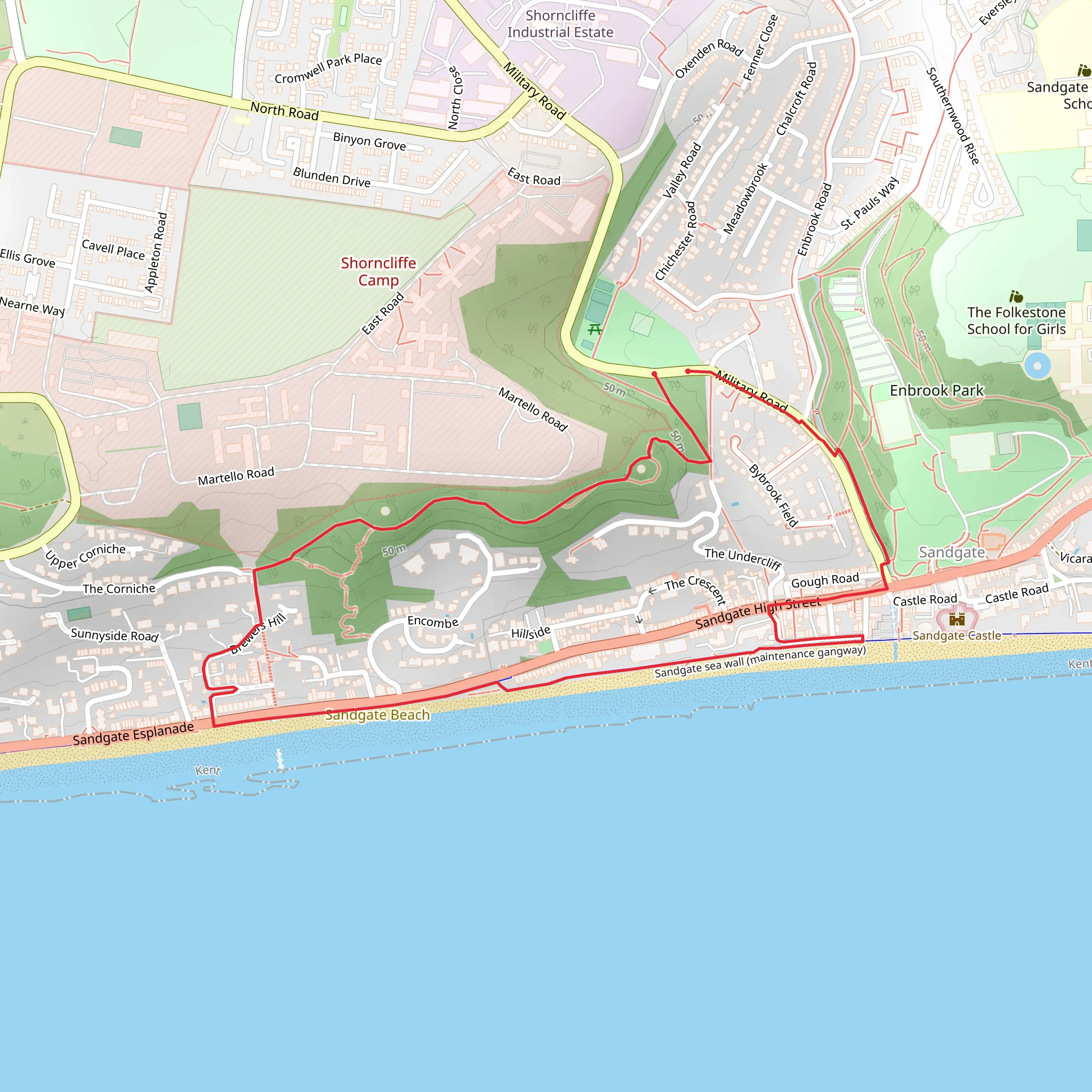 Sandgate Beach Loop mobile static map