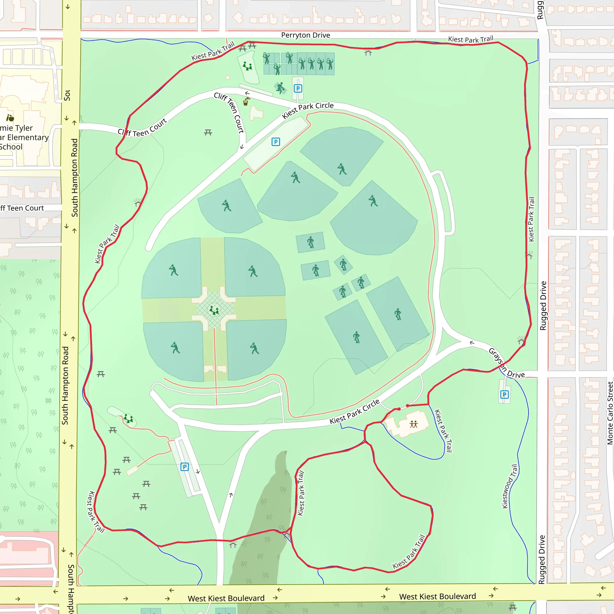 Kiest Park Loop mobile static map