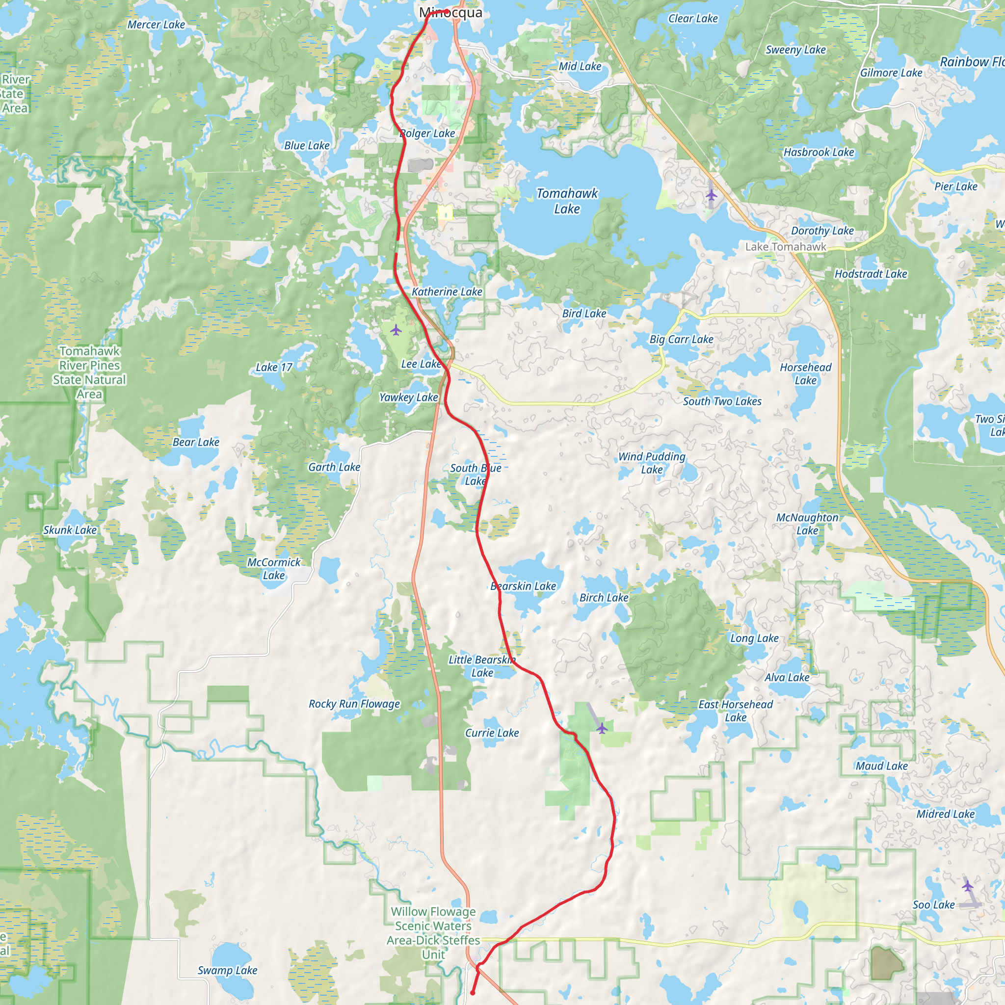 Bearskin State Trail mobile static map