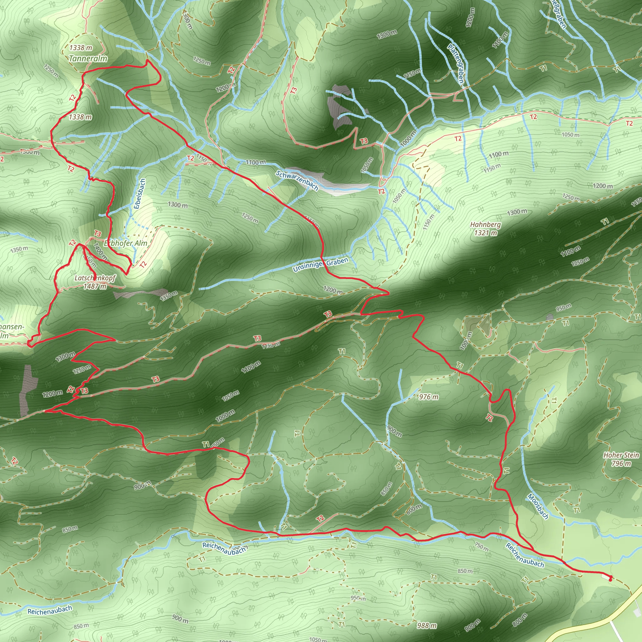 Latschenkopf and Langenecksattel Loop mobile static map