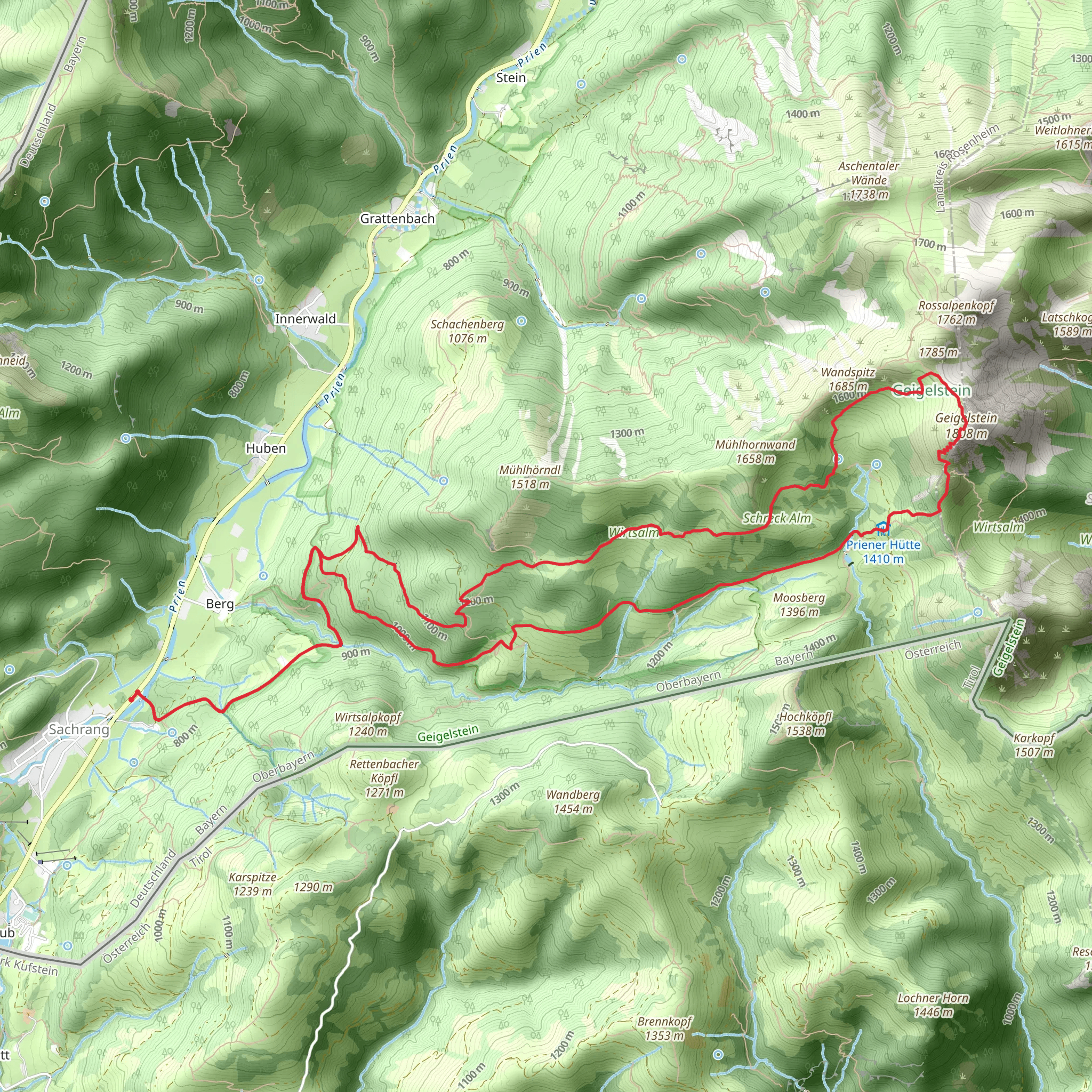 Geigelstein Loop from Berg mobile static map