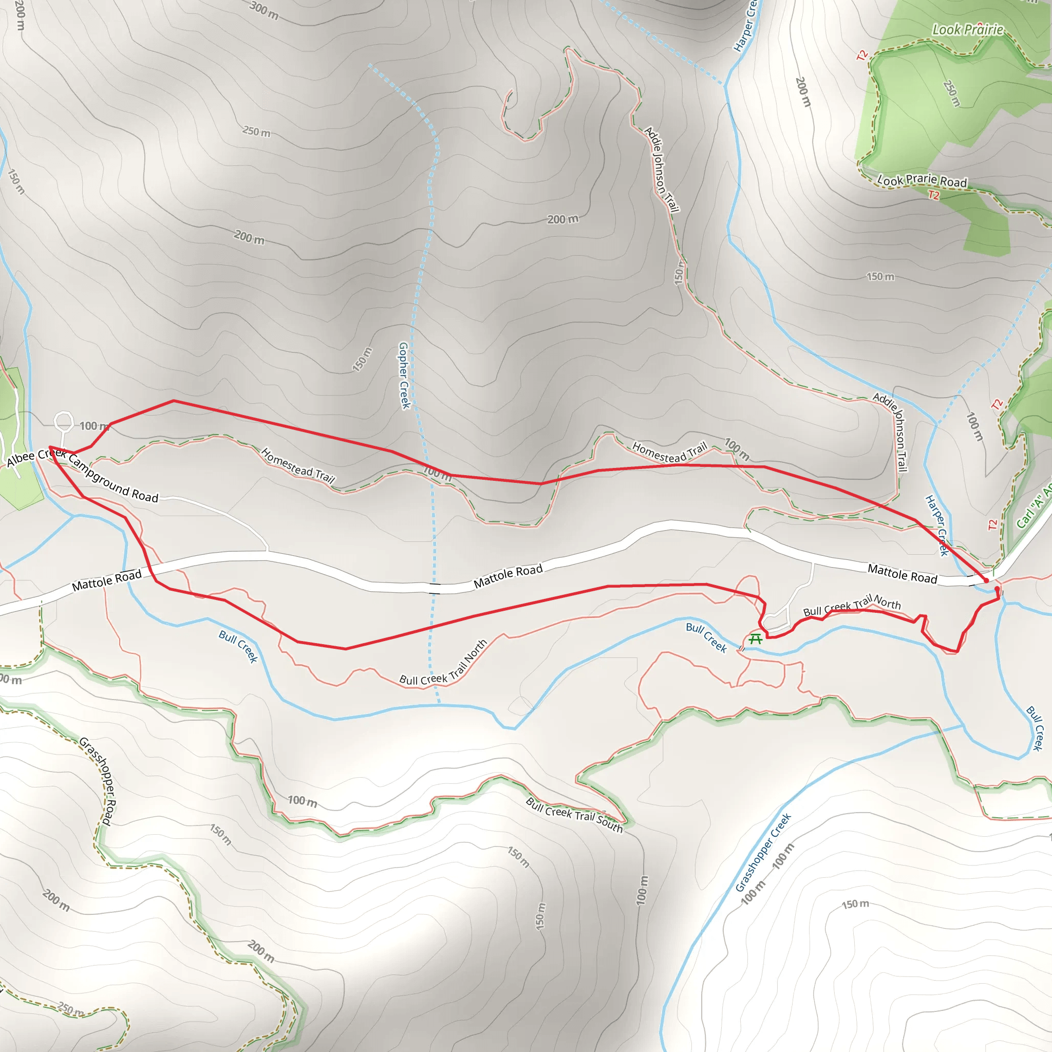 Homestead Trail and Bull Creek Trail North Loop mobile static map