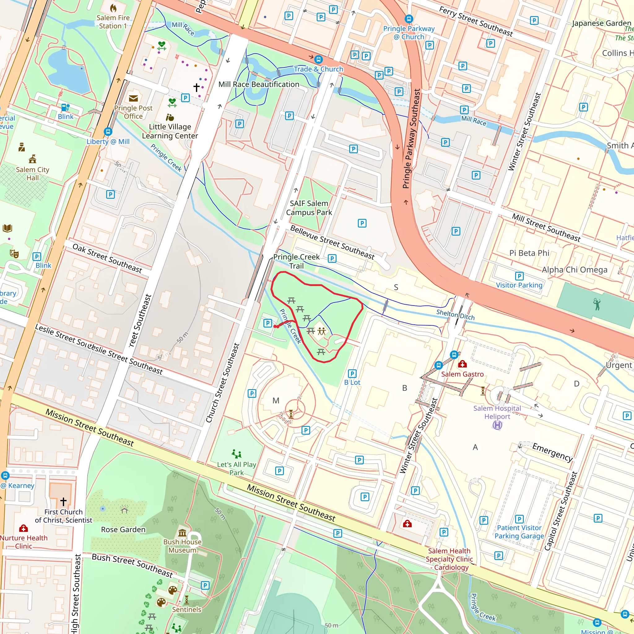 Pringle Park Loop mobile static map