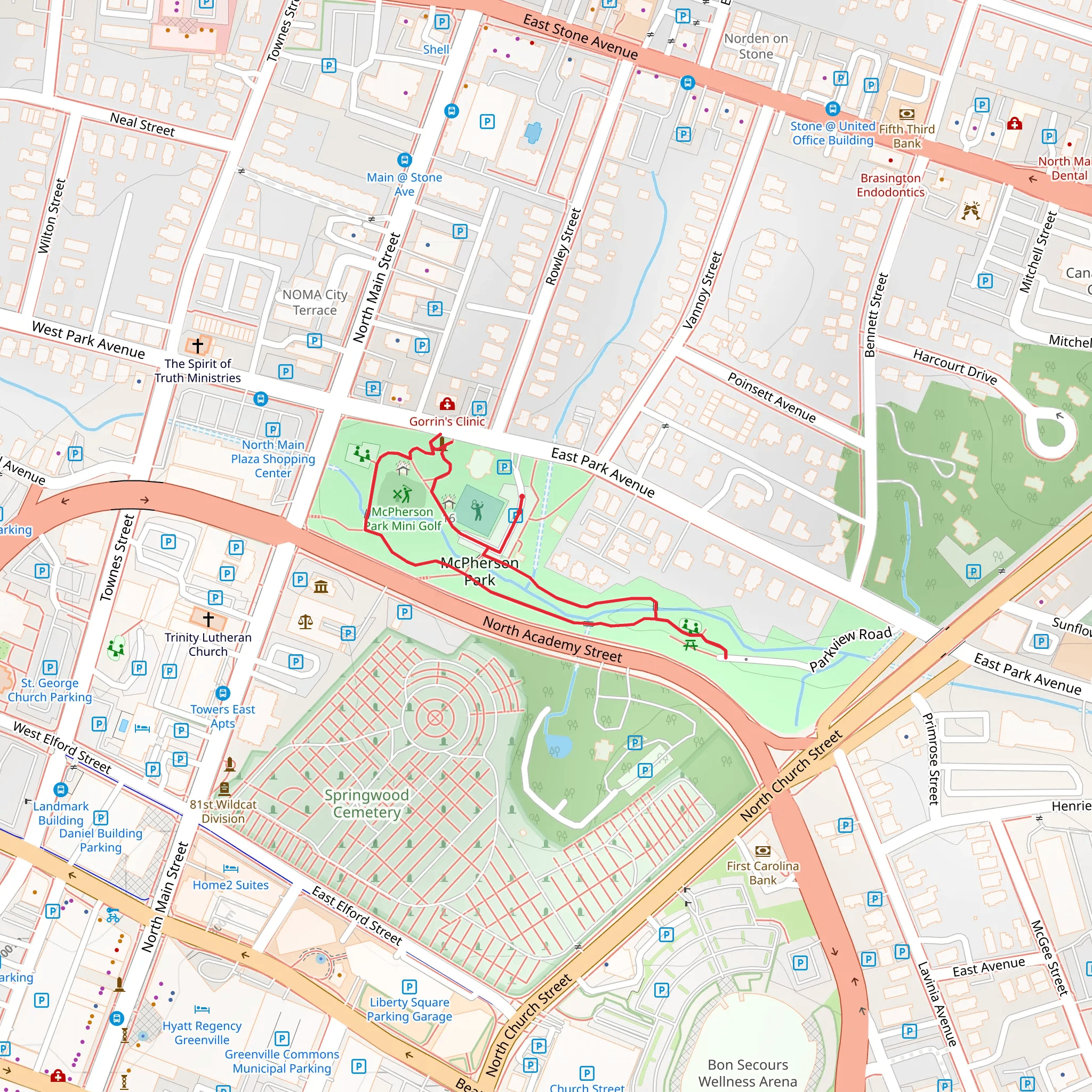McPherson Park Loop mobile static map