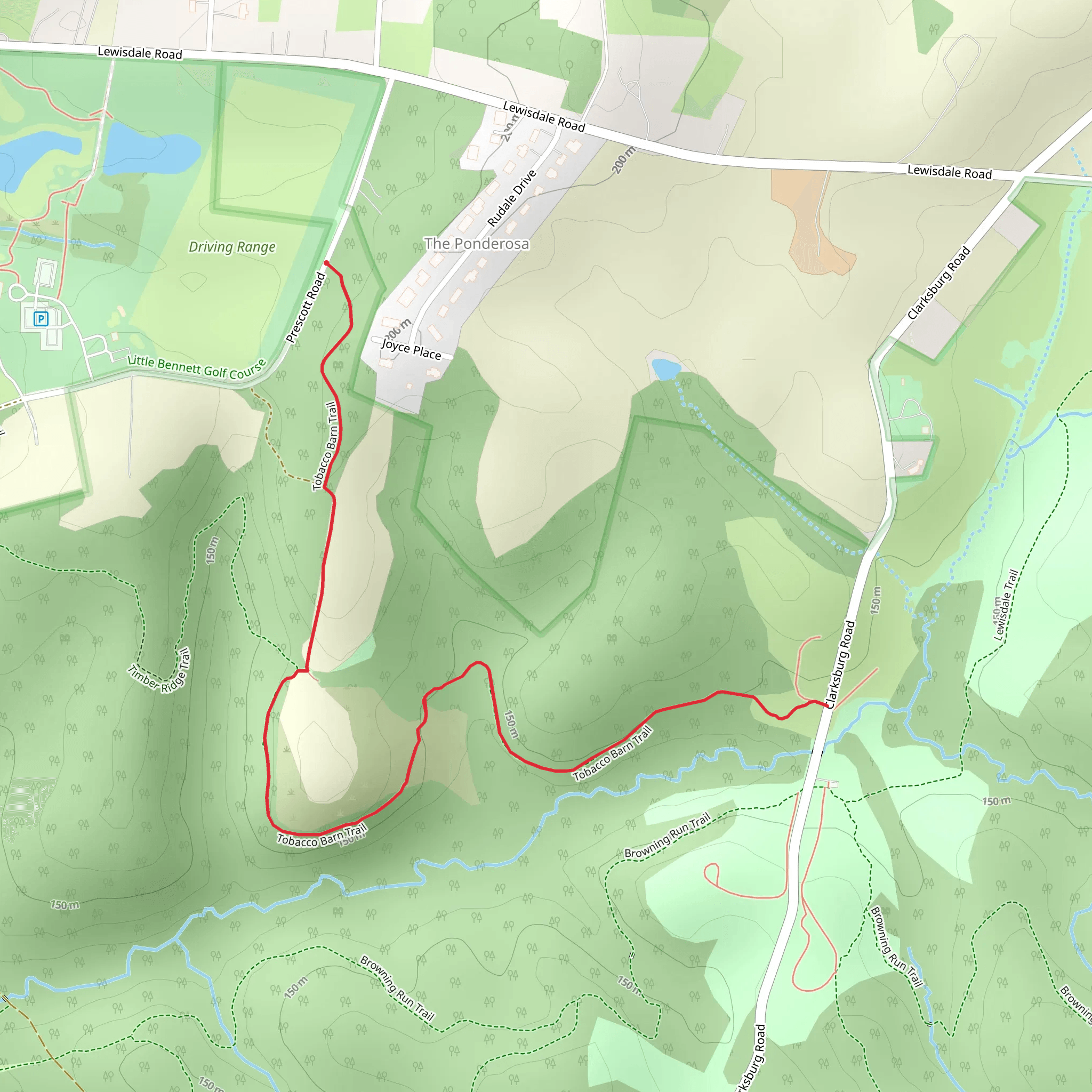Tobacco Barn Trail mobile static map