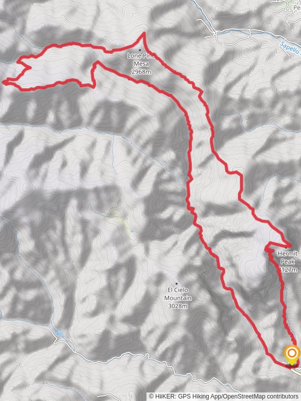 Hermit's Peak, Lone Pine and Beaver Creek via Porvenir Canyon Trail