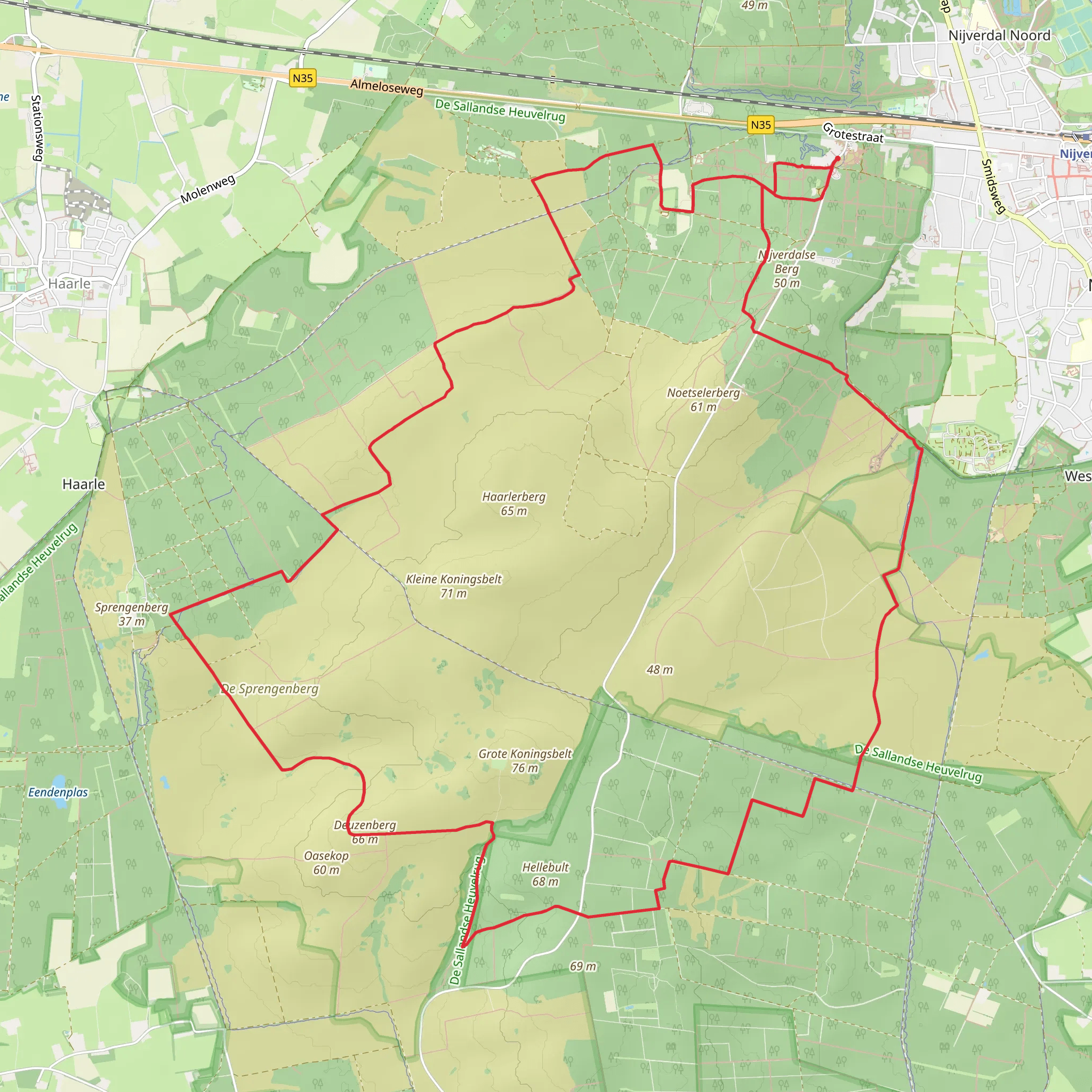 Noetselenberg, Boldergat and Koningsbelt Loop mobile static map