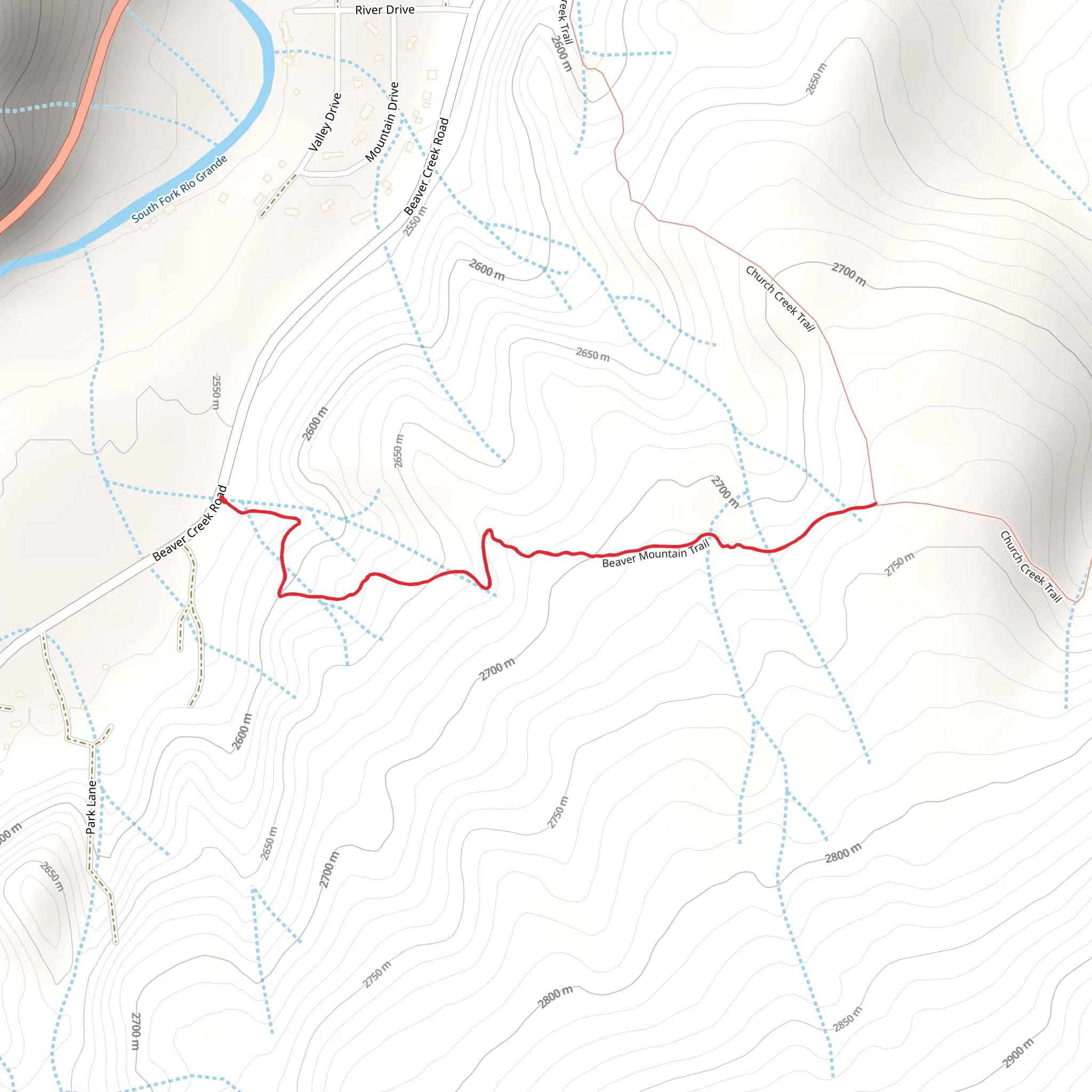Beaver Mountain Trail mobile static map