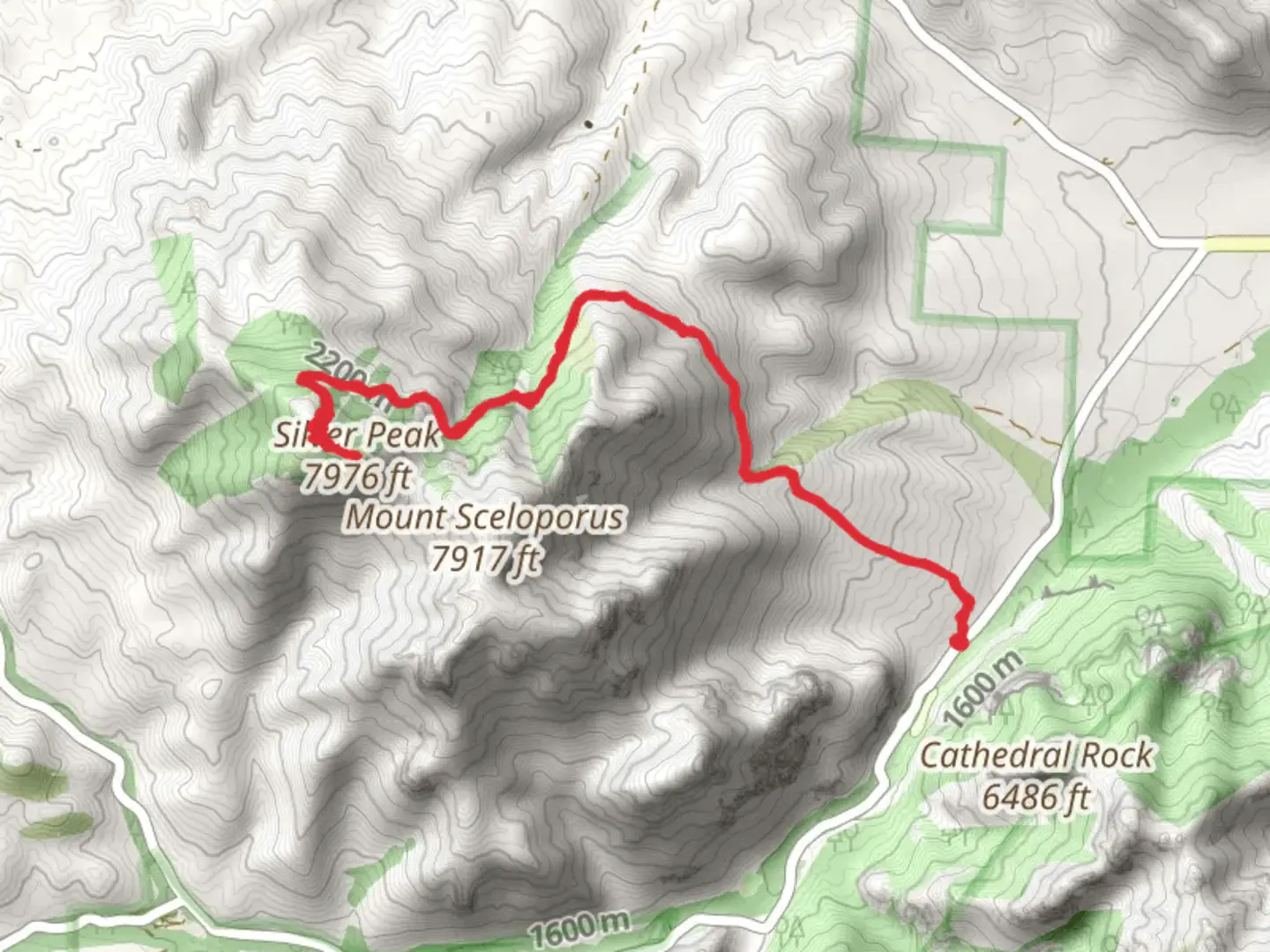 An image depicting the trail Silver Peak Trail and its surrounding area.
