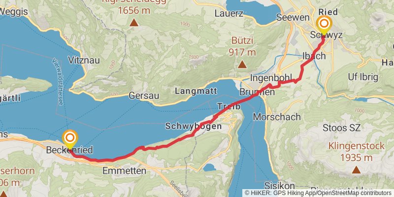 Camino Rheineck - Geneva stage 8 Map