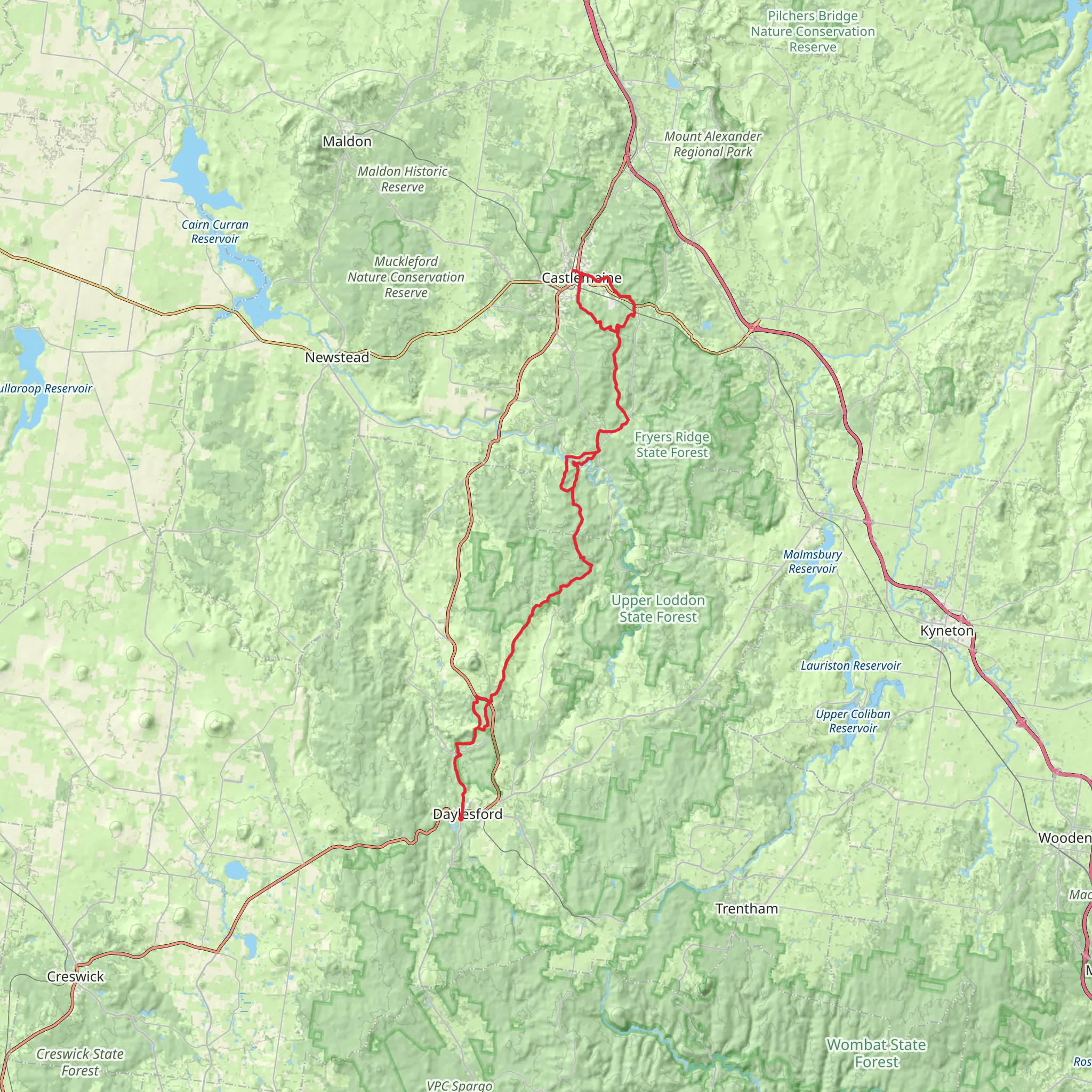 Dry Diggings Track mobile static map