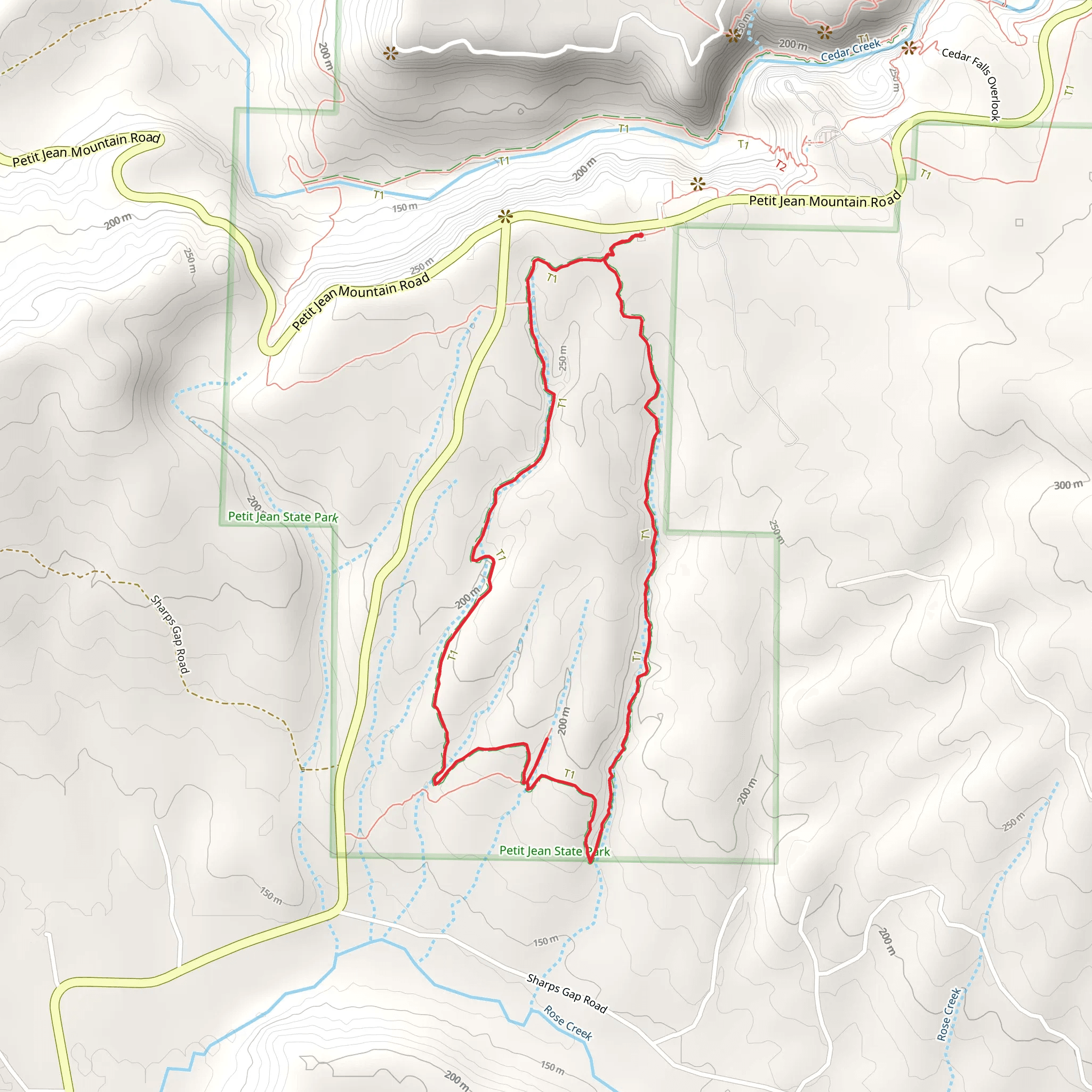 Seven Hollows Trail Loop mobile static map